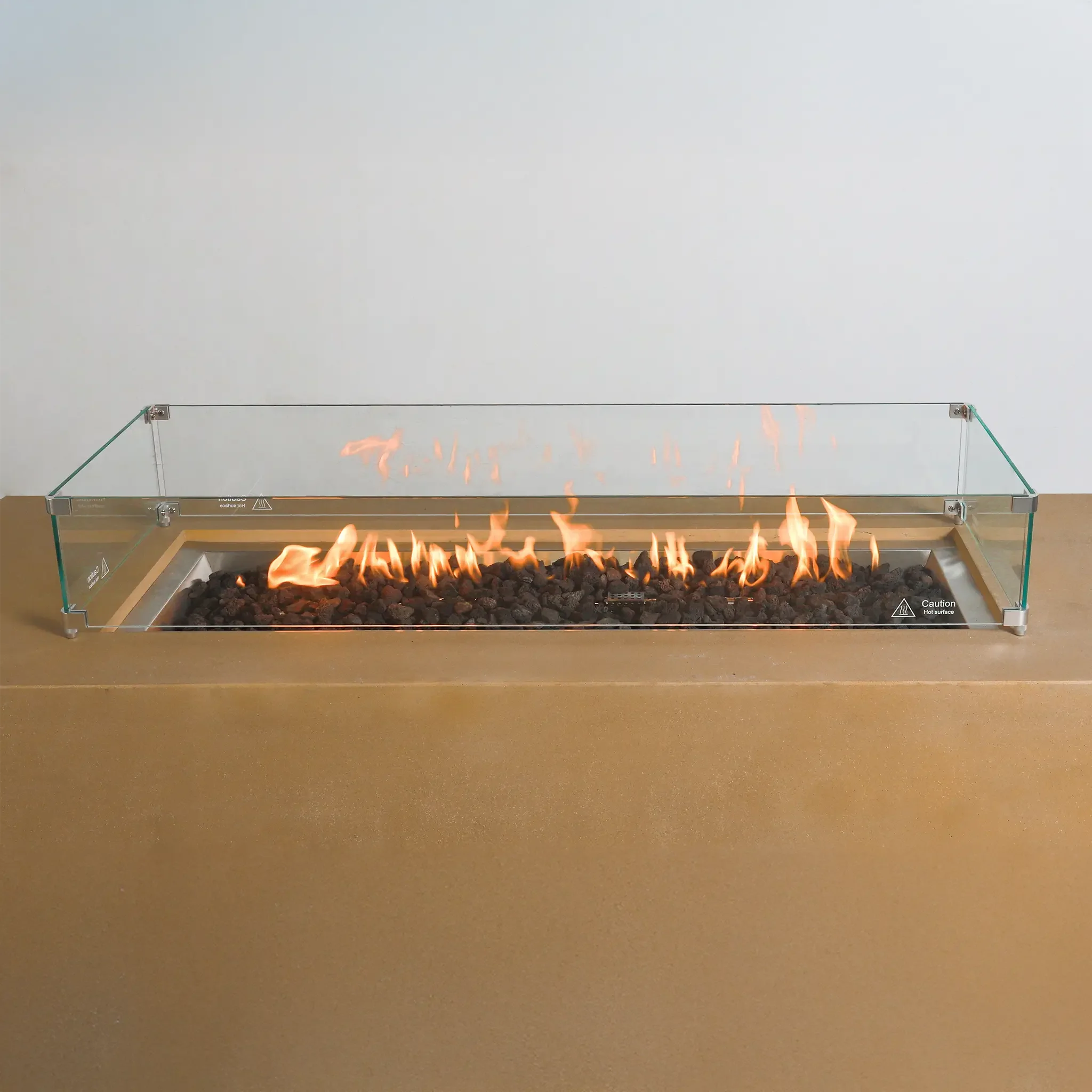 72" x 28" Rectangle Beton Concrete (GFRC) Gas Fire Pit with Hidden Propane Tank - Sand by Starfire Designs - Image 18