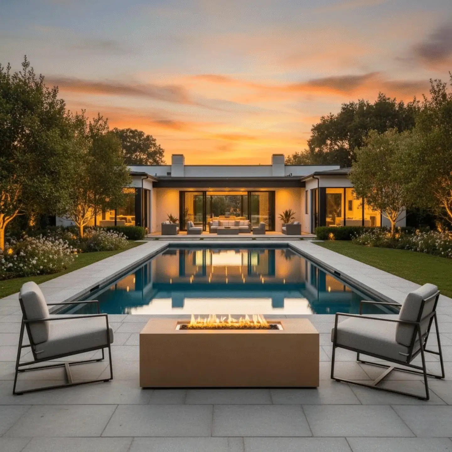 72" x 28" Rectangle Beton Concrete (GFRC) Gas Fire Pit with Hidden Propane Tank - Sand by Starfire Designs - Image 4