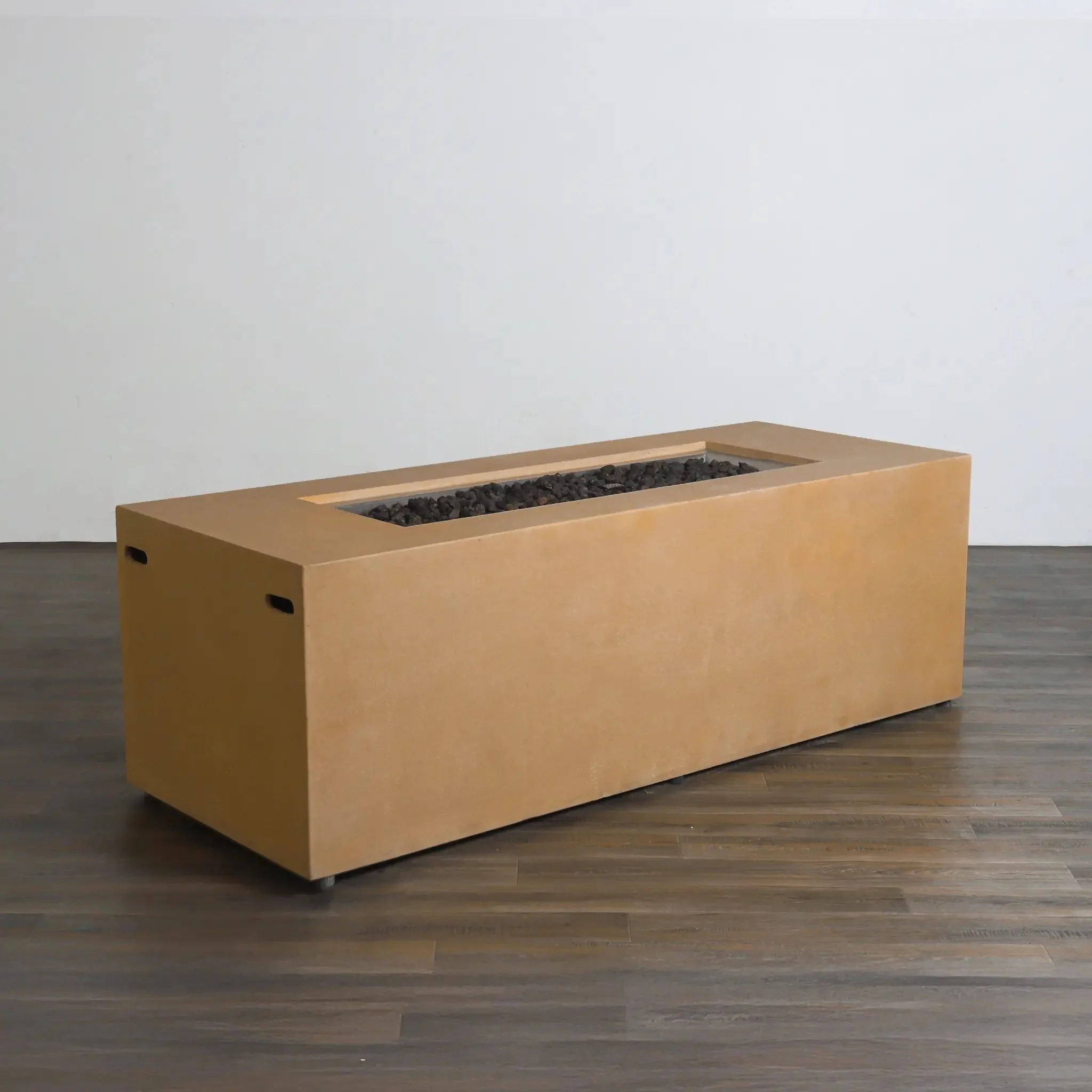 72" x 28" Rectangle Beton Concrete (GFRC) Gas Fire Pit with Hidden Propane Tank - Sand by Starfire Designs - Image 8
