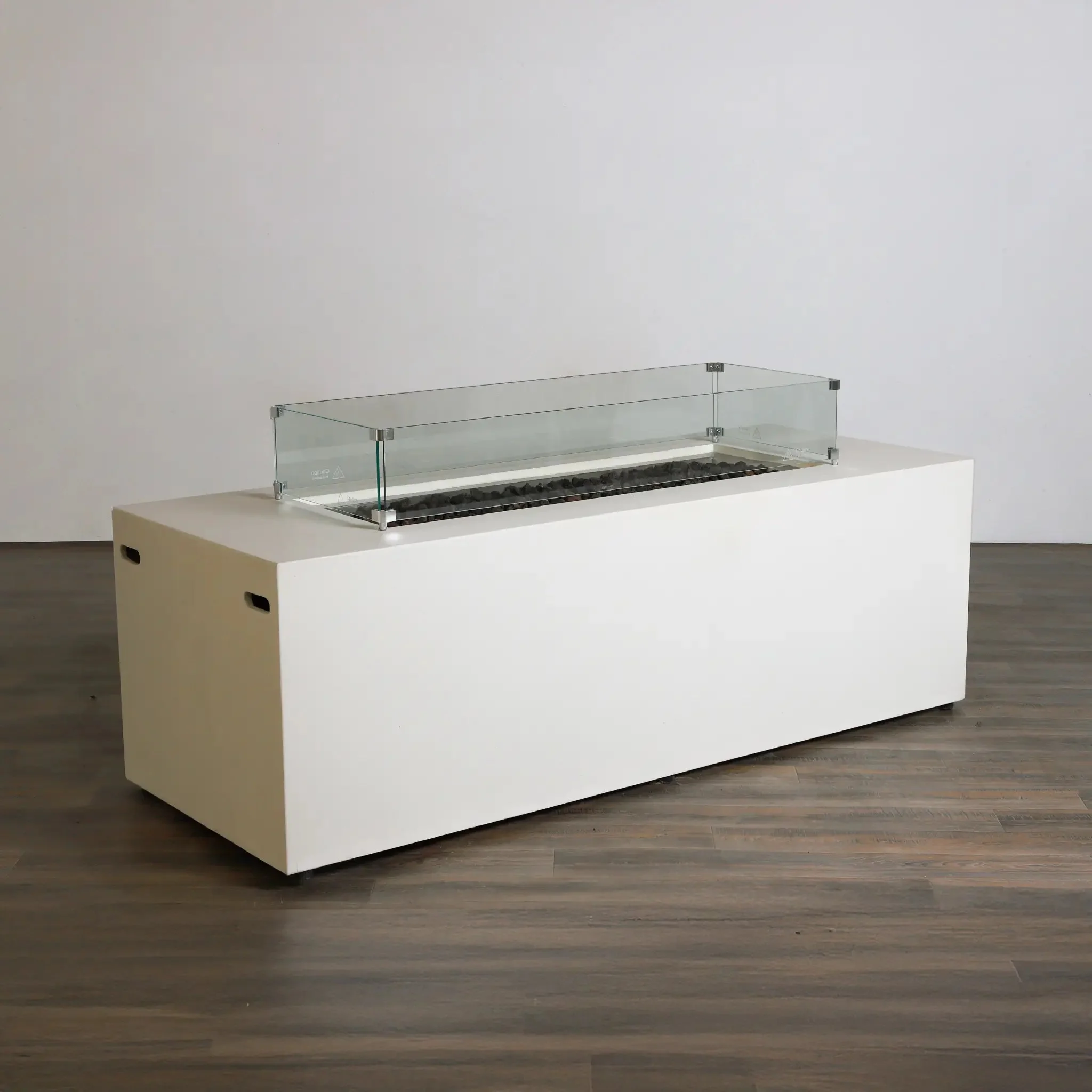 72" x 28" Rectangle Beton Concrete (GFRC) Gas Fire Pit with Hidden Propane Tank - White by Starfire Designs - Image 13