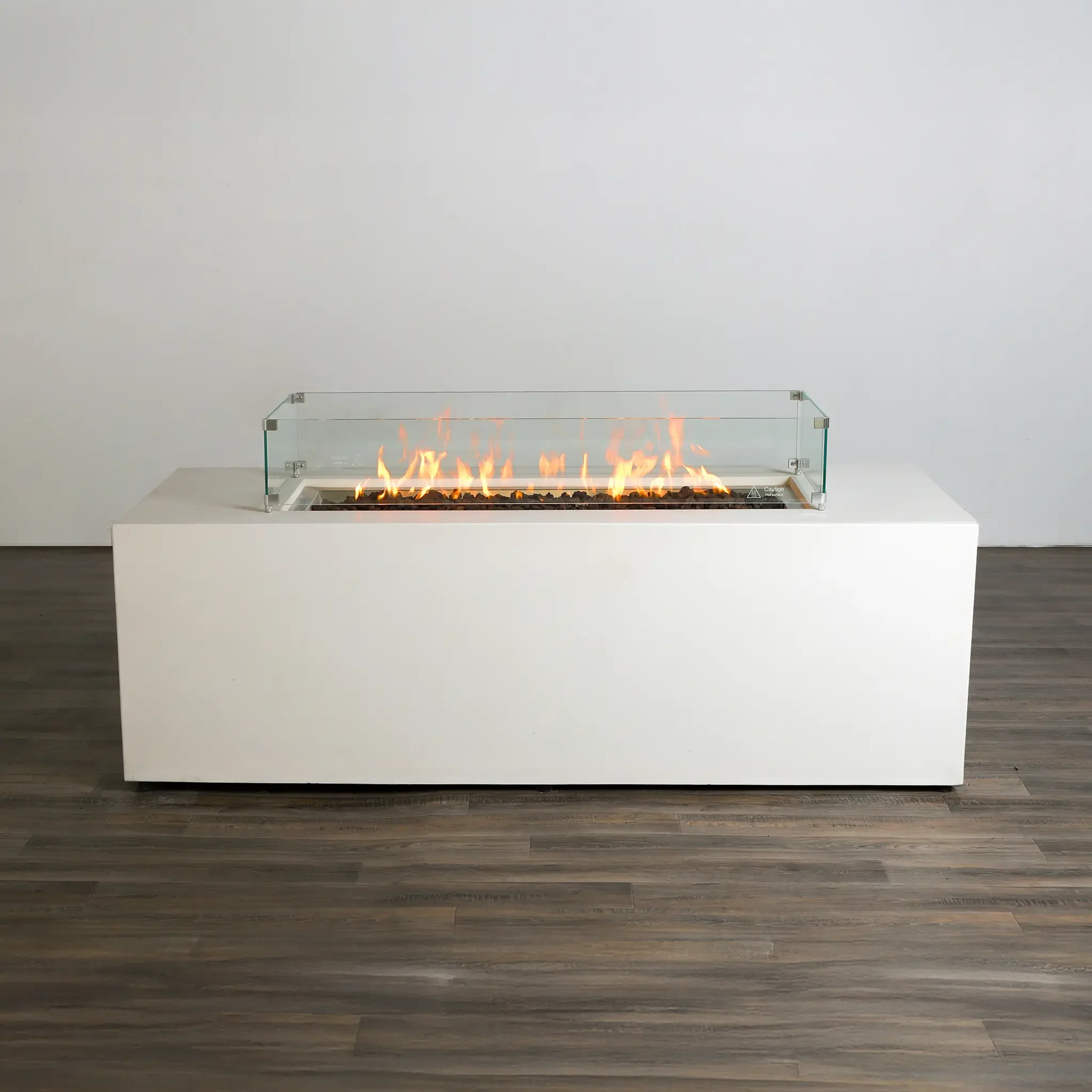72" x 28" Rectangle Beton Concrete (GFRC) Gas Fire Pit with Hidden Propane Tank - White by Starfire Designs - Image 16
