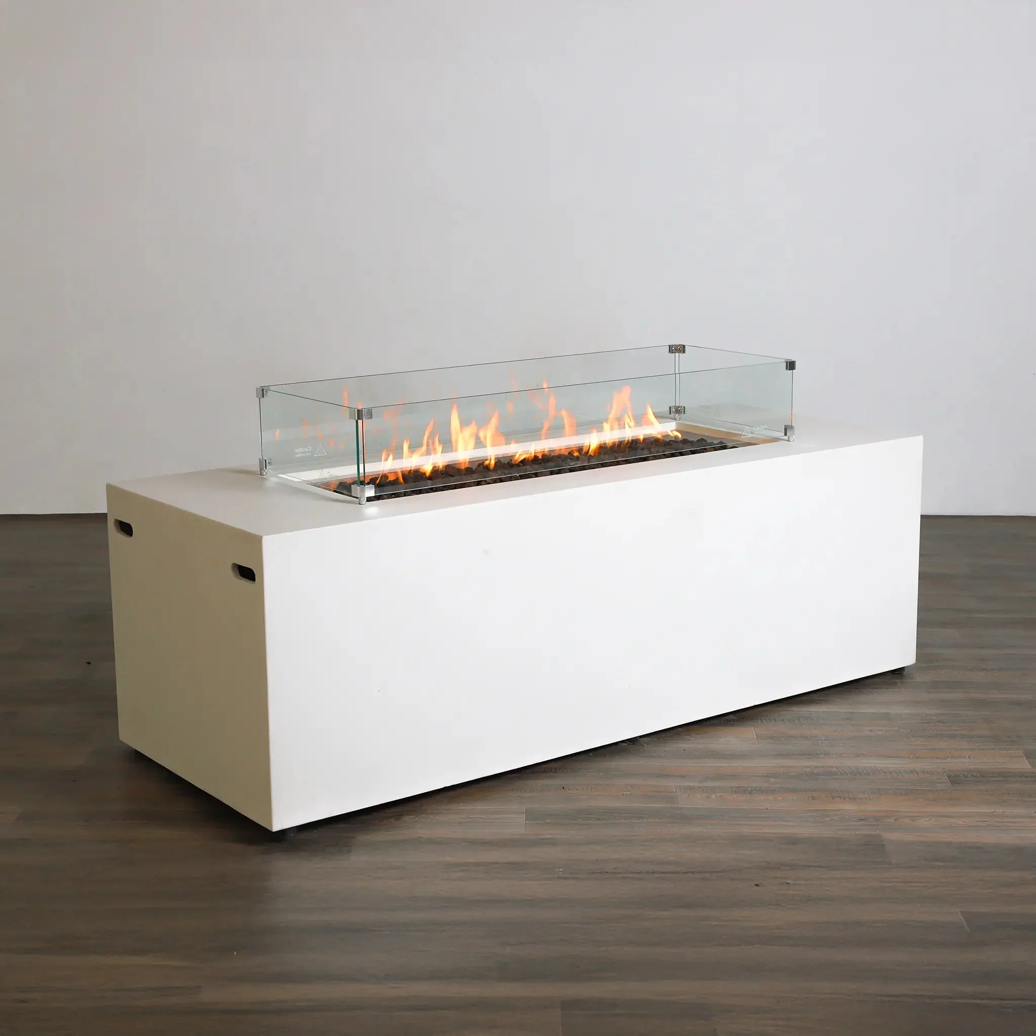 72" x 28" Rectangle Beton Concrete (GFRC) Gas Fire Pit with Hidden Propane Tank - White by Starfire Designs - Image 17