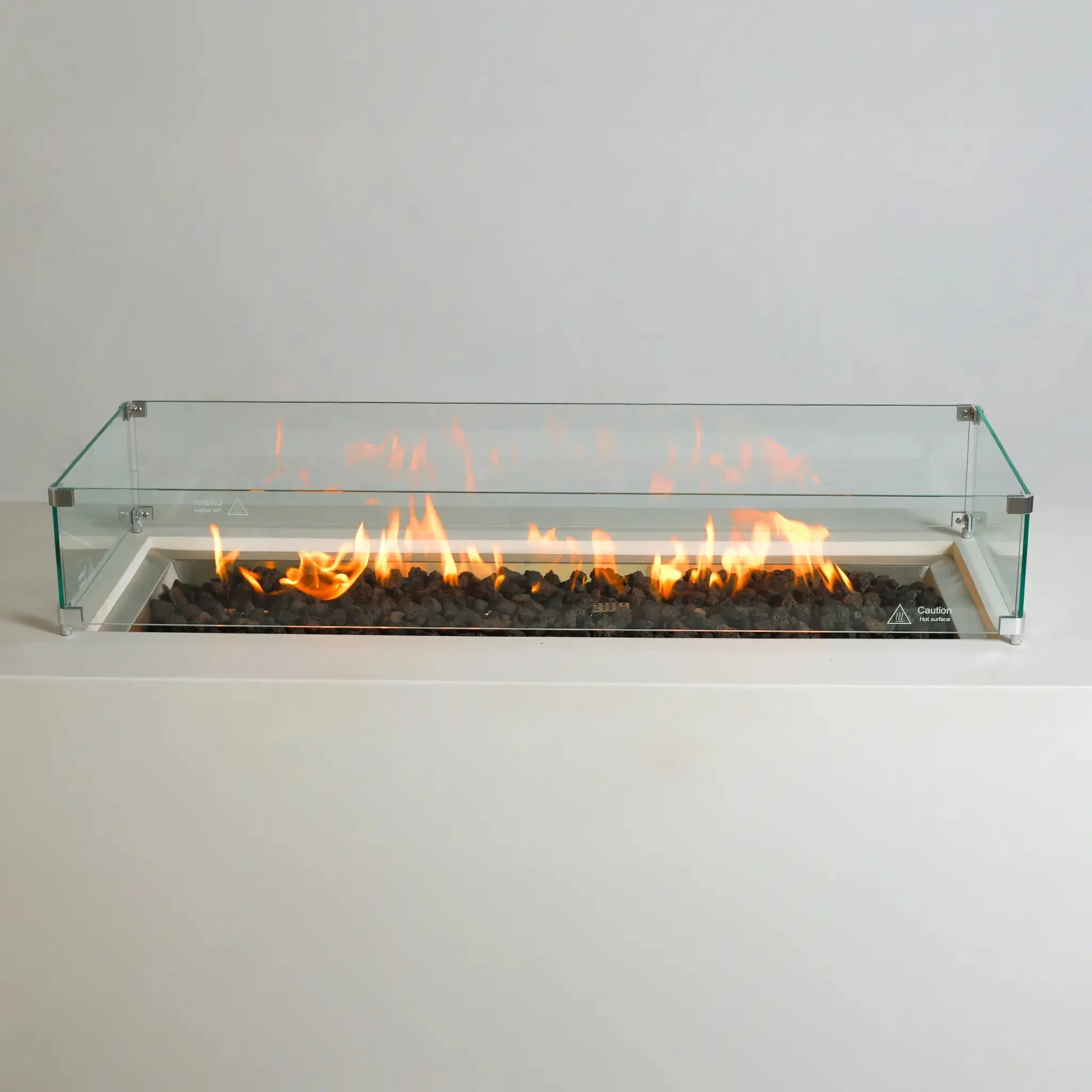 72" x 28" Rectangle Beton Concrete (GFRC) Gas Fire Pit with Hidden Propane Tank - White by Starfire Designs - Image 18