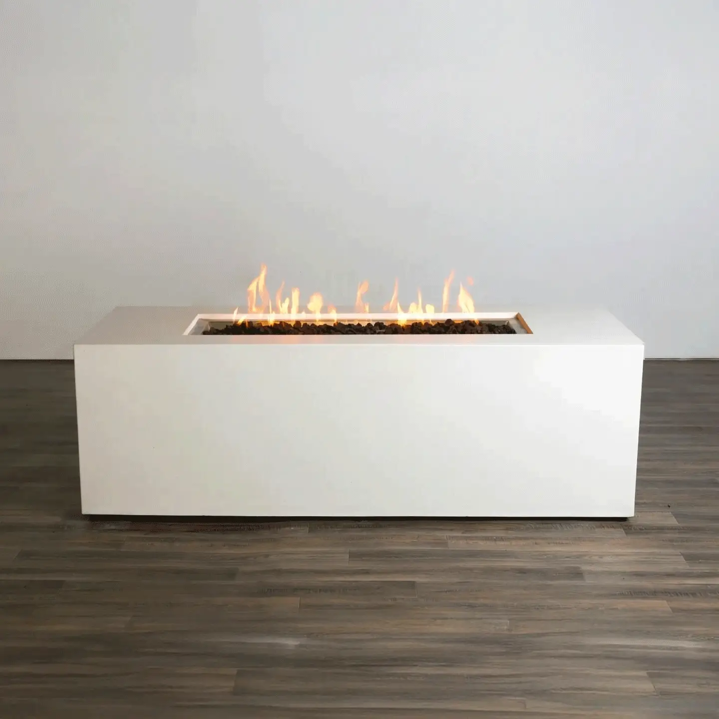 72" x 28" Rectangle Beton Concrete (GFRC) Gas Fire Pit with Hidden Propane Tank - White by Starfire Designs - Image 2