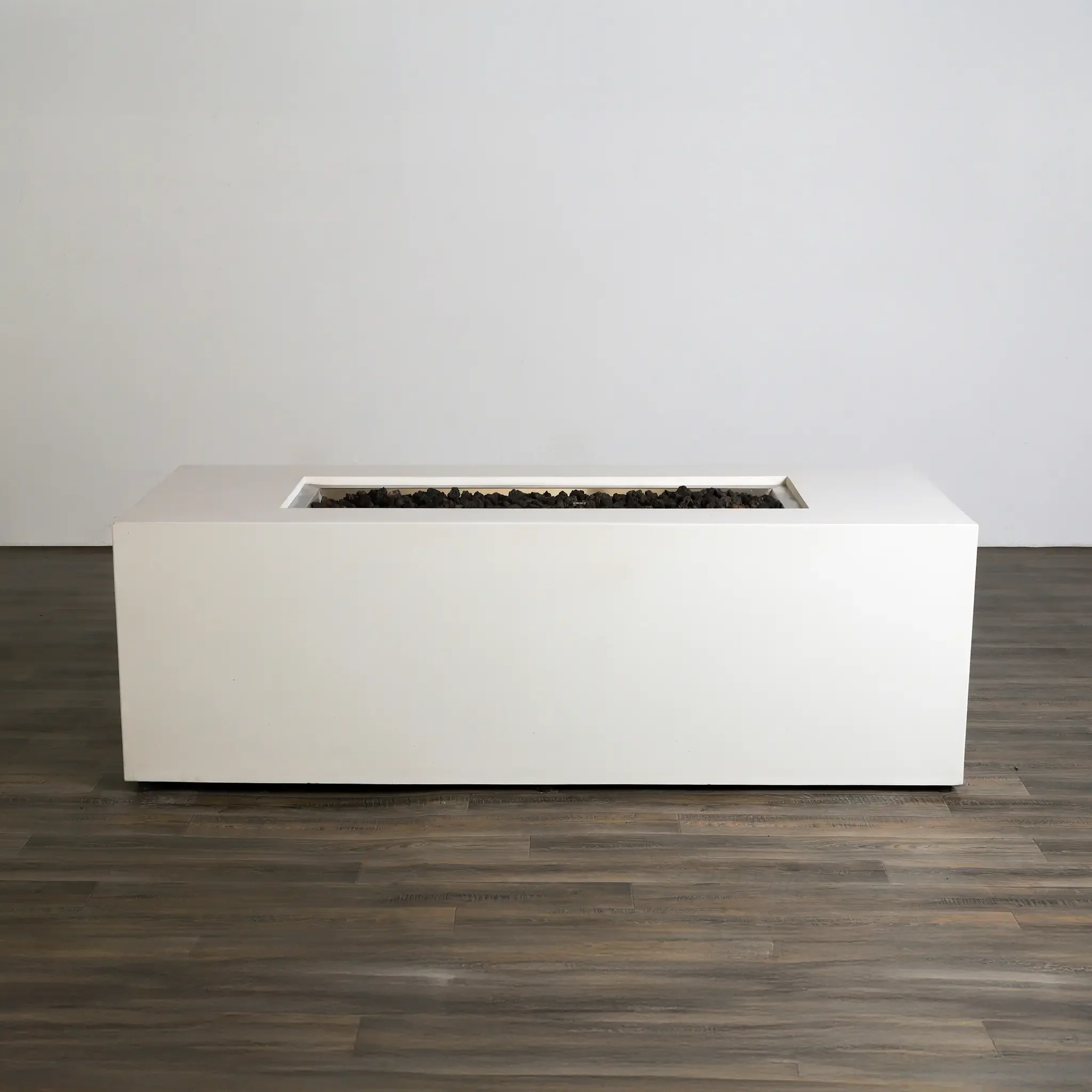 72" x 28" Rectangle Beton Concrete (GFRC) Gas Fire Pit with Hidden Propane Tank - White by Starfire Designs - Image 3