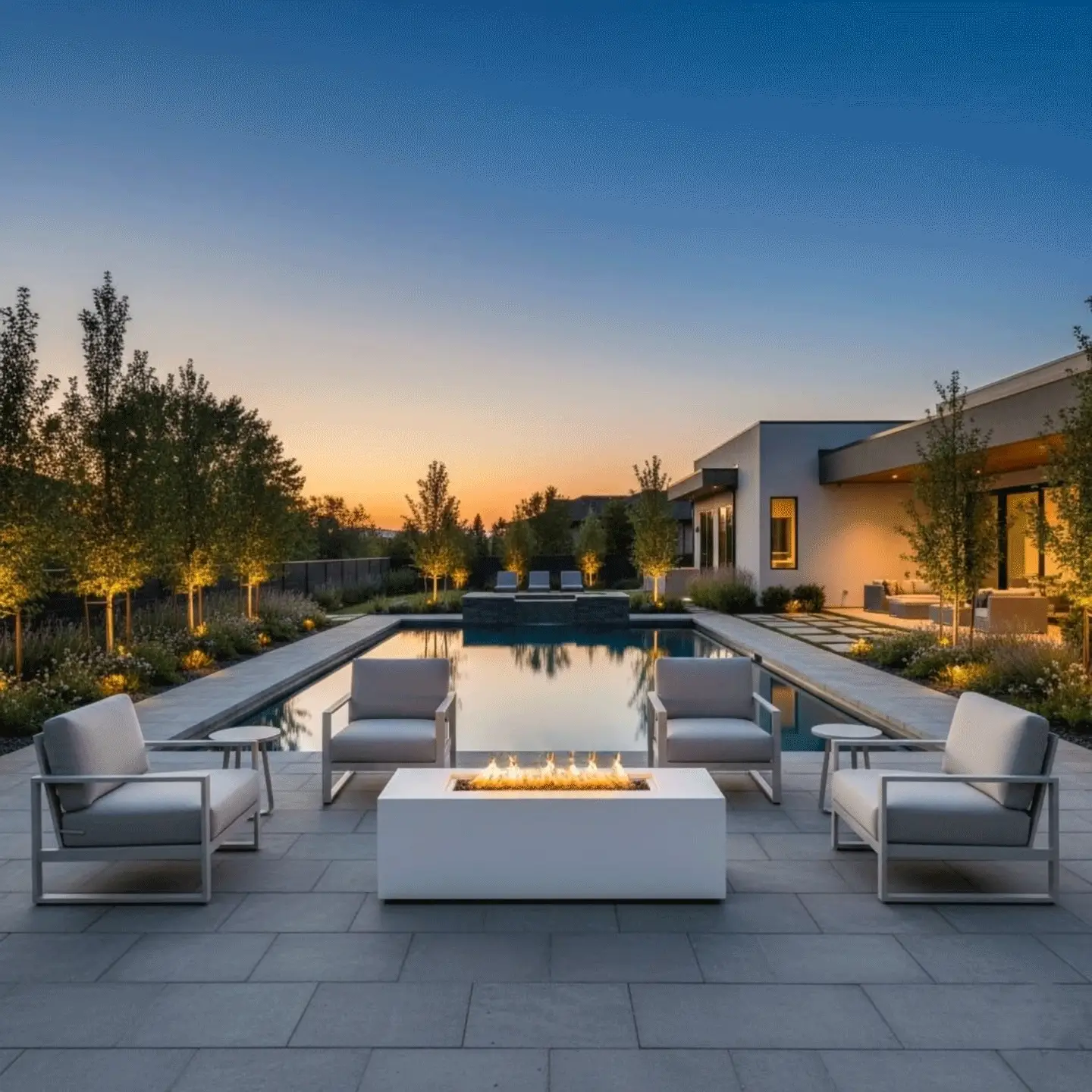 72" x 28" Rectangle Beton Concrete (GFRC) Gas Fire Pit with Hidden Propane Tank - White by Starfire Designs - Image 7