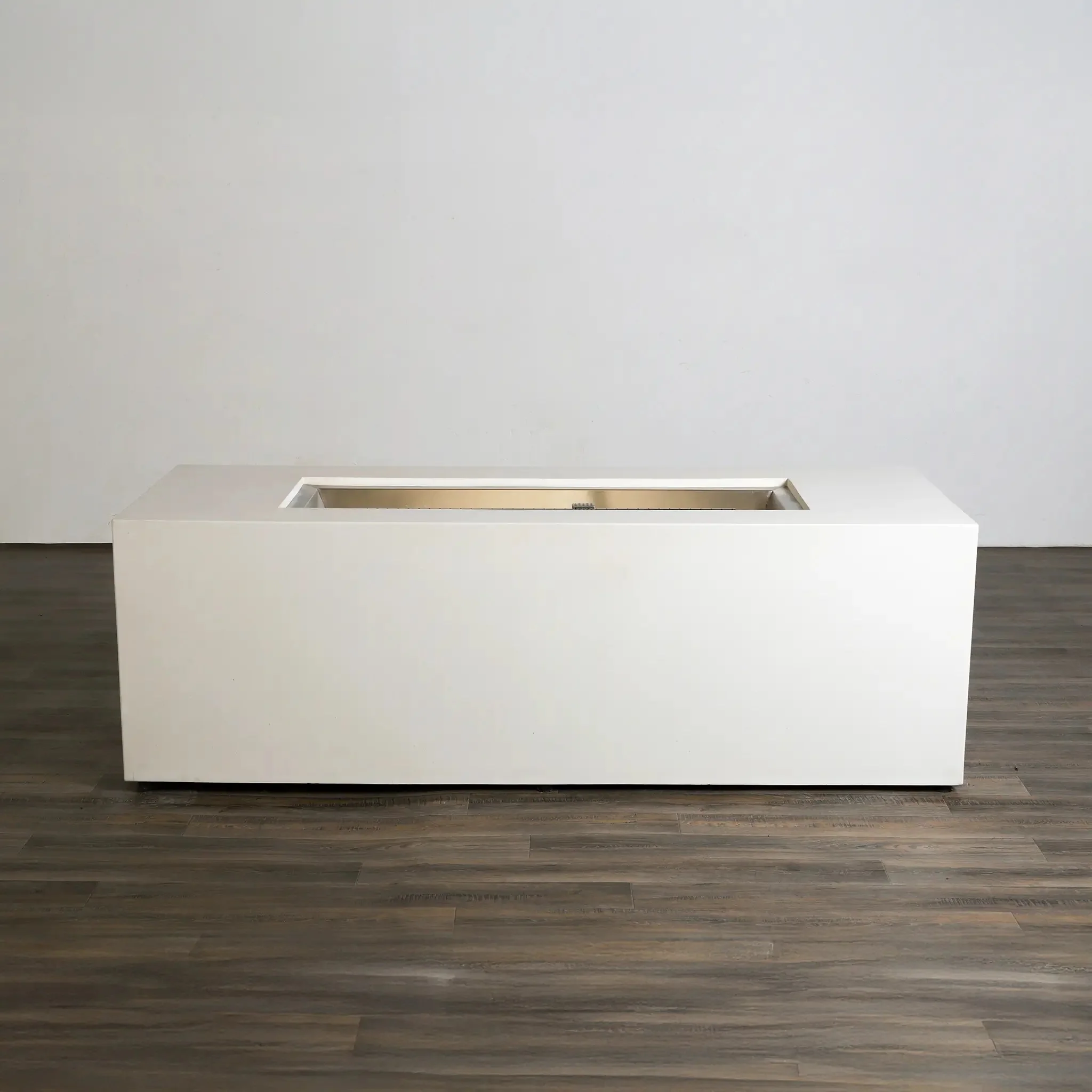 72" x 28" Rectangle Beton Concrete (GFRC) Gas Fire Pit with Hidden Propane Tank - White by Starfire Designs - Image 9