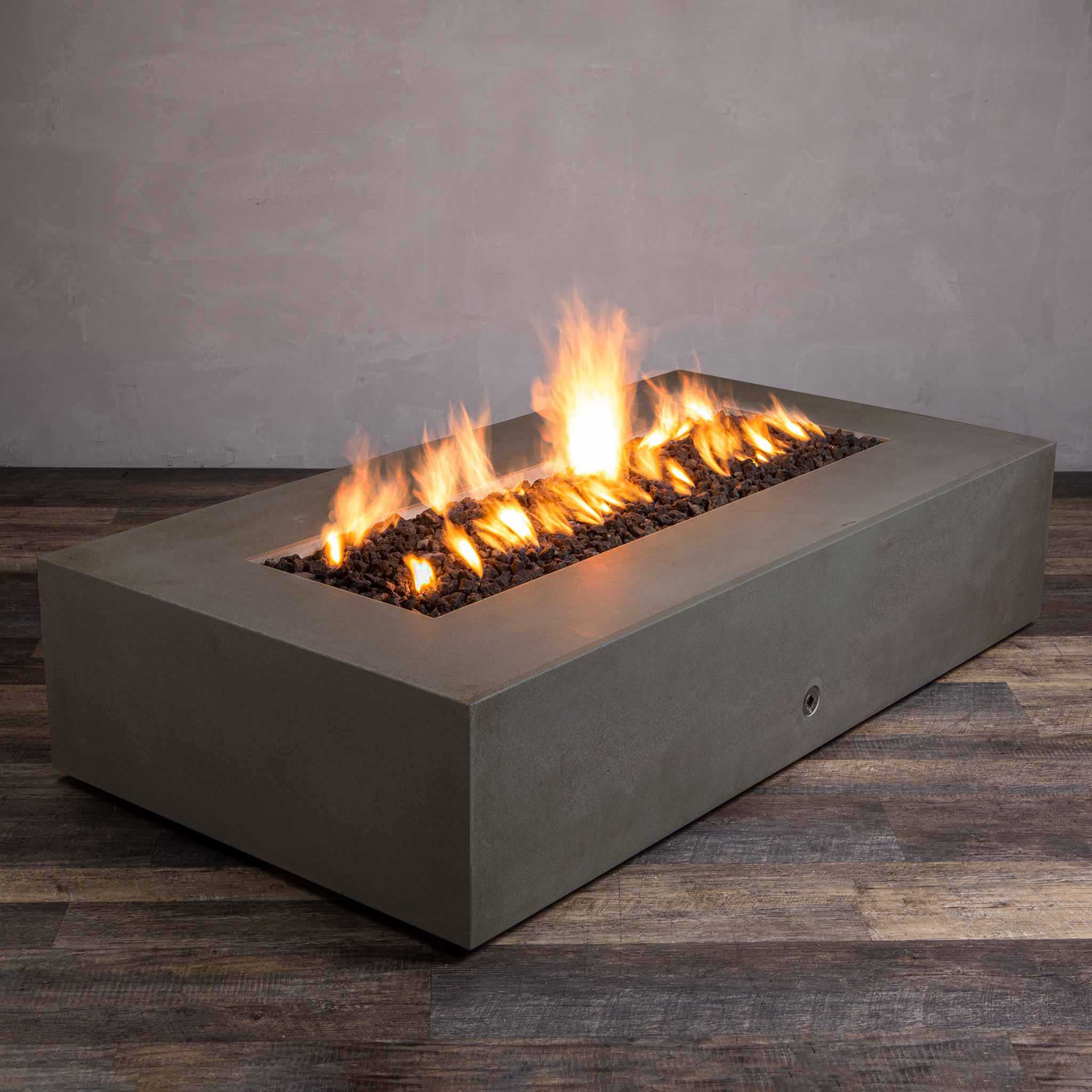 72" x 38" Rectangle Gravity Concrete (GFRC) Fire Pit - Natural Gas - 110V Electronic Ignition System - Brown by Starfire Designs - Image 12