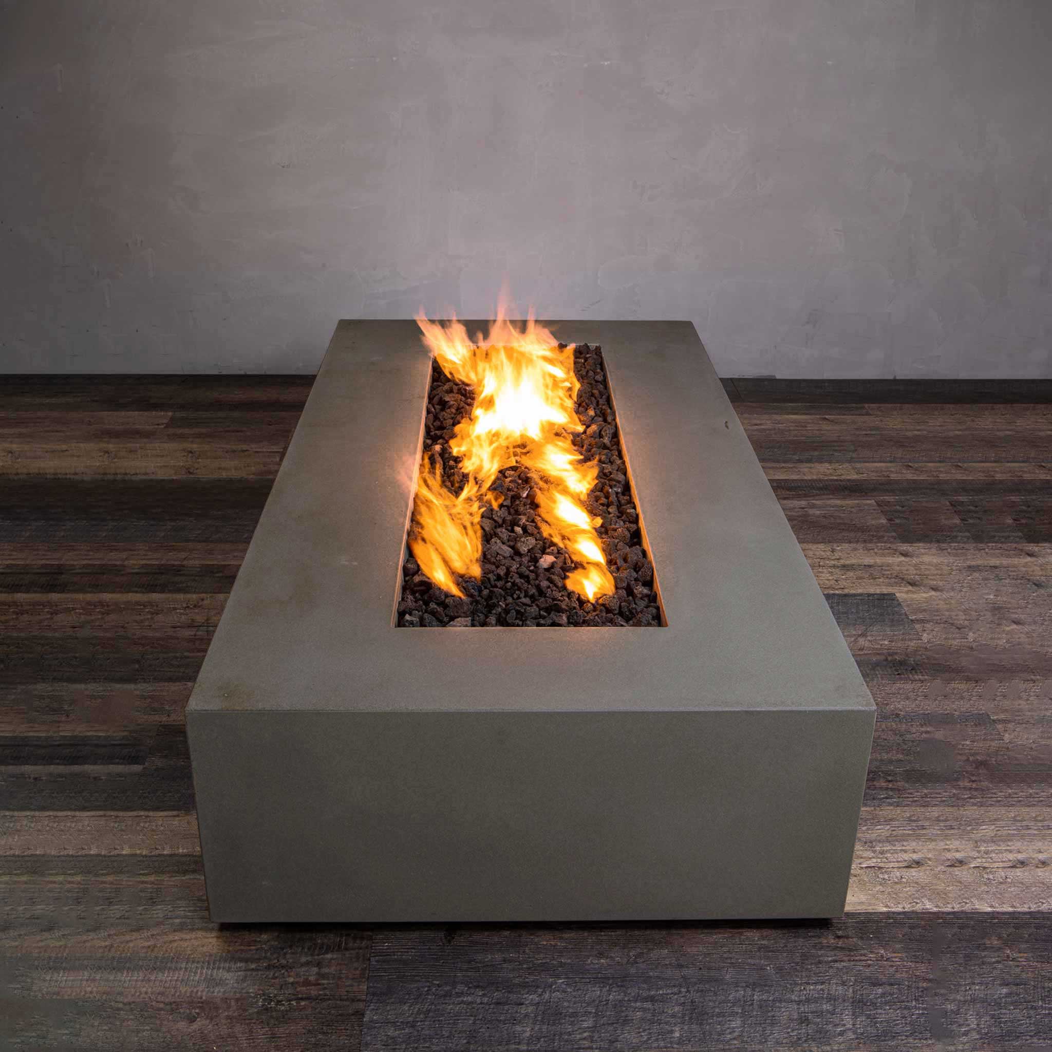 72" x 38" Rectangle Gravity Concrete (GFRC) Fire Pit - Natural Gas - 110V Electronic Ignition System - Brown by Starfire Designs - Image 13