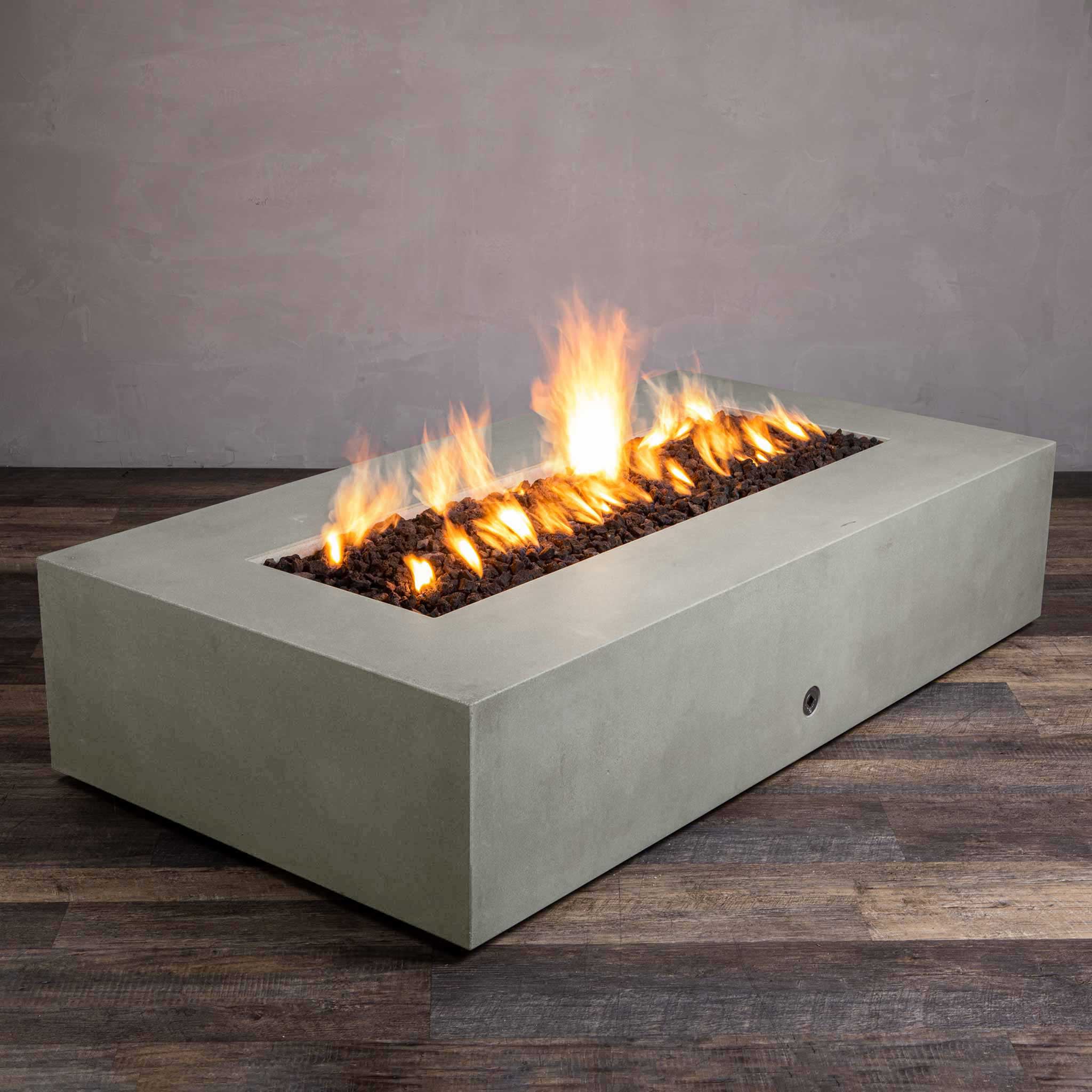 72" x 38" Rectangle Gravity Concrete (GFRC) Fire Pit - Natural Gas - Push Button Spark Ignition - Natural Gray by Starfire Designs - Image 10