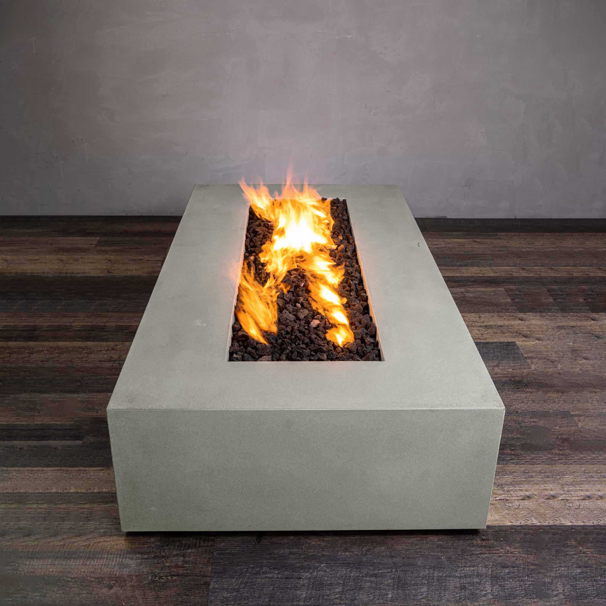72" x 38" Rectangle Gravity Concrete (GFRC) Fire Pit - Natural Gas - Push Button Spark Ignition - Natural Gray by Starfire Designs - Image 11