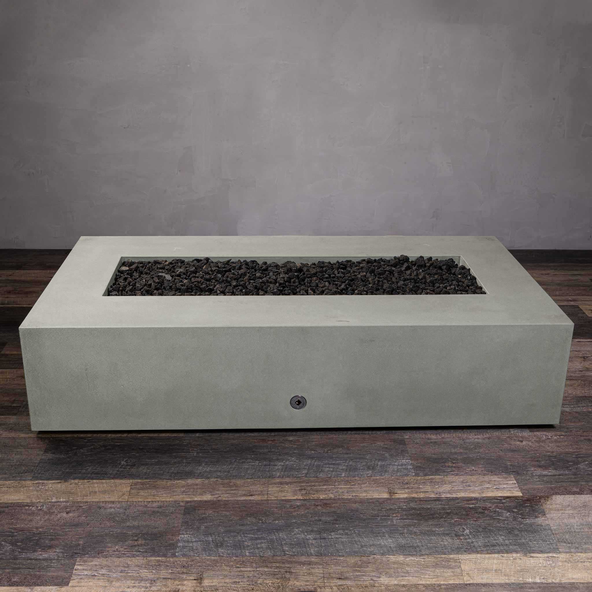 72" x 38" Rectangle Gravity Concrete (GFRC) Fire Pit - Natural Gas - Push Button Spark Ignition - Natural Gray by Starfire Designs - Image 12
