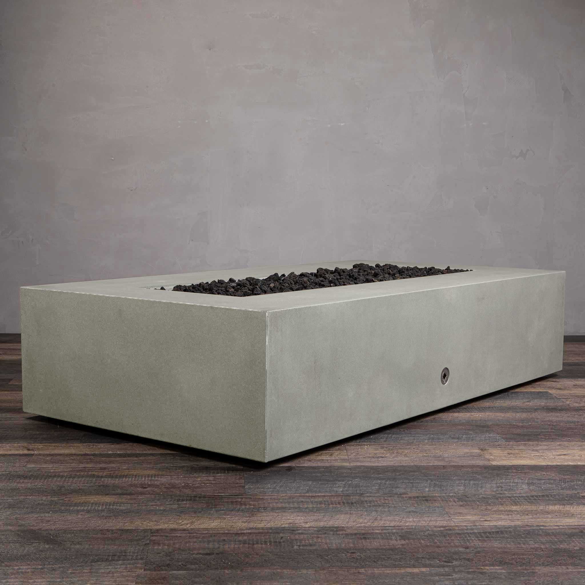 72" x 38" Rectangle Gravity Concrete (GFRC) Fire Pit - Natural Gas - Push Button Spark Ignition - Natural Gray by Starfire Designs - Image 13