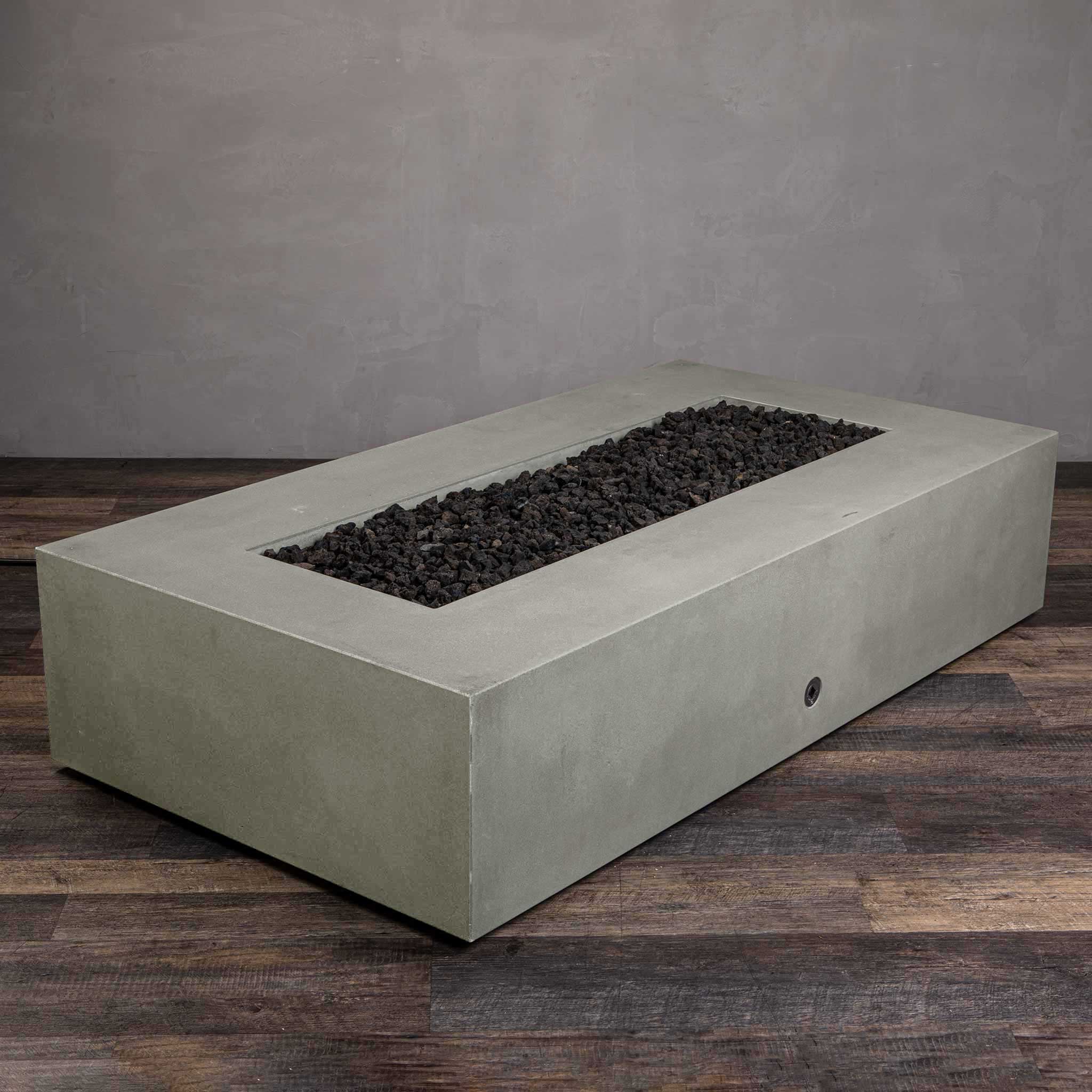 72" x 38" Rectangle Gravity Concrete (GFRC) Fire Pit - Natural Gas - Push Button Spark Ignition - Natural Gray by Starfire Designs - Image 14