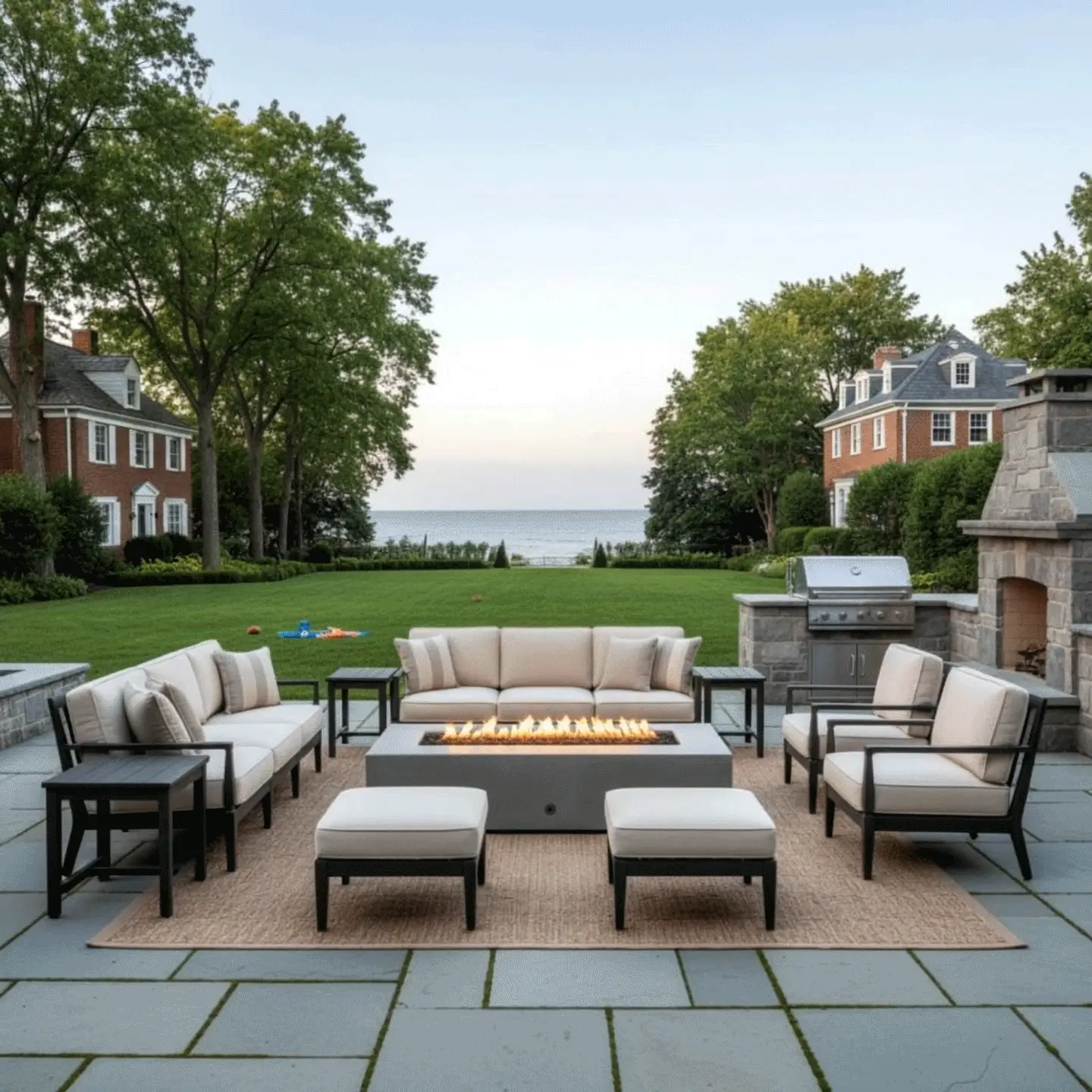 72" x 38" Rectangle Gravity Concrete (GFRC) Fire Pit - Natural Gas - Push Button Spark Ignition - Natural Gray by Starfire Designs - Image 4