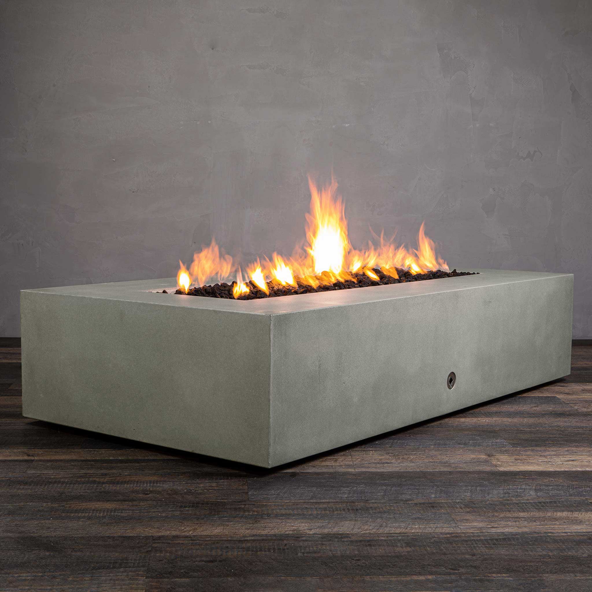 72" x 38" Rectangle Gravity Concrete (GFRC) Fire Pit - Natural Gas - Push Button Spark Ignition - Natural Gray by Starfire Designs - Image 9