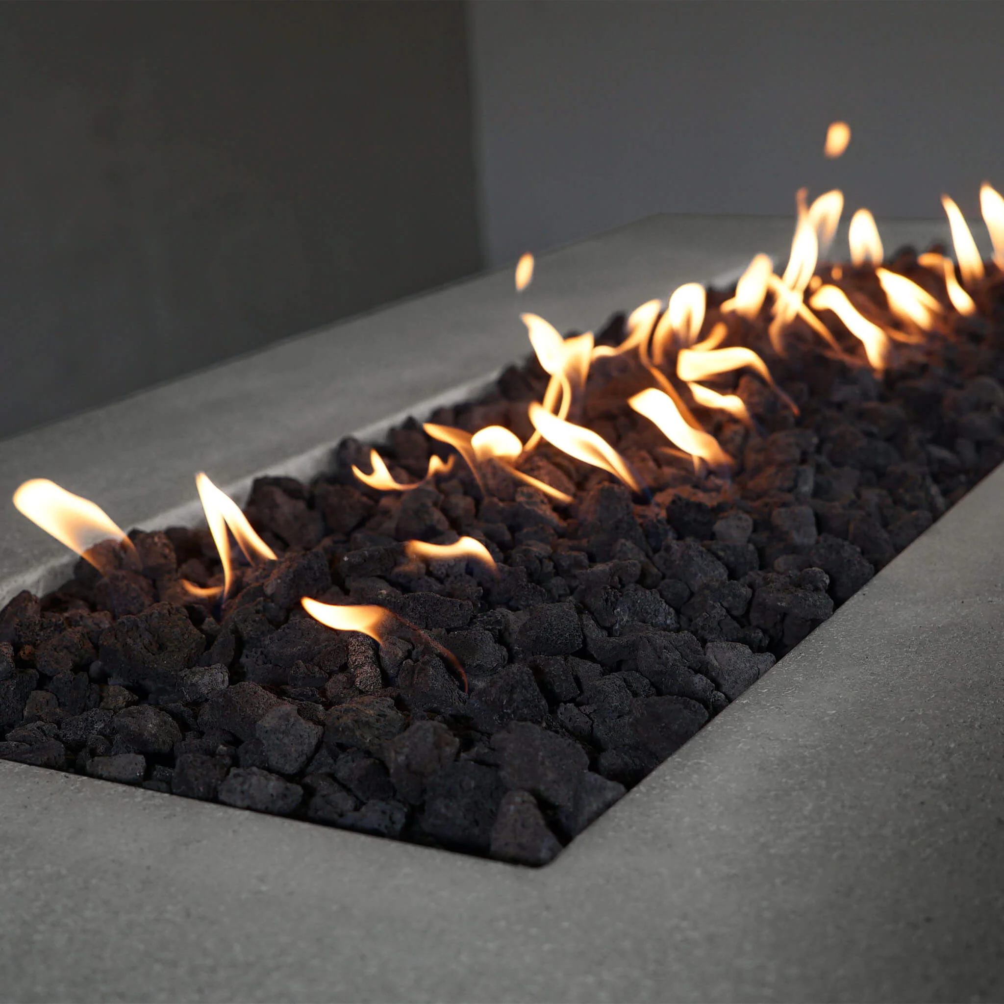 72" x 38" Rectangle Rustic Gravity Concrete (GFRC) Fire Pit - Propane Gas Hardline - 110V Electronic Ignition System - Natural Gray by Starfire Designs - Image 11