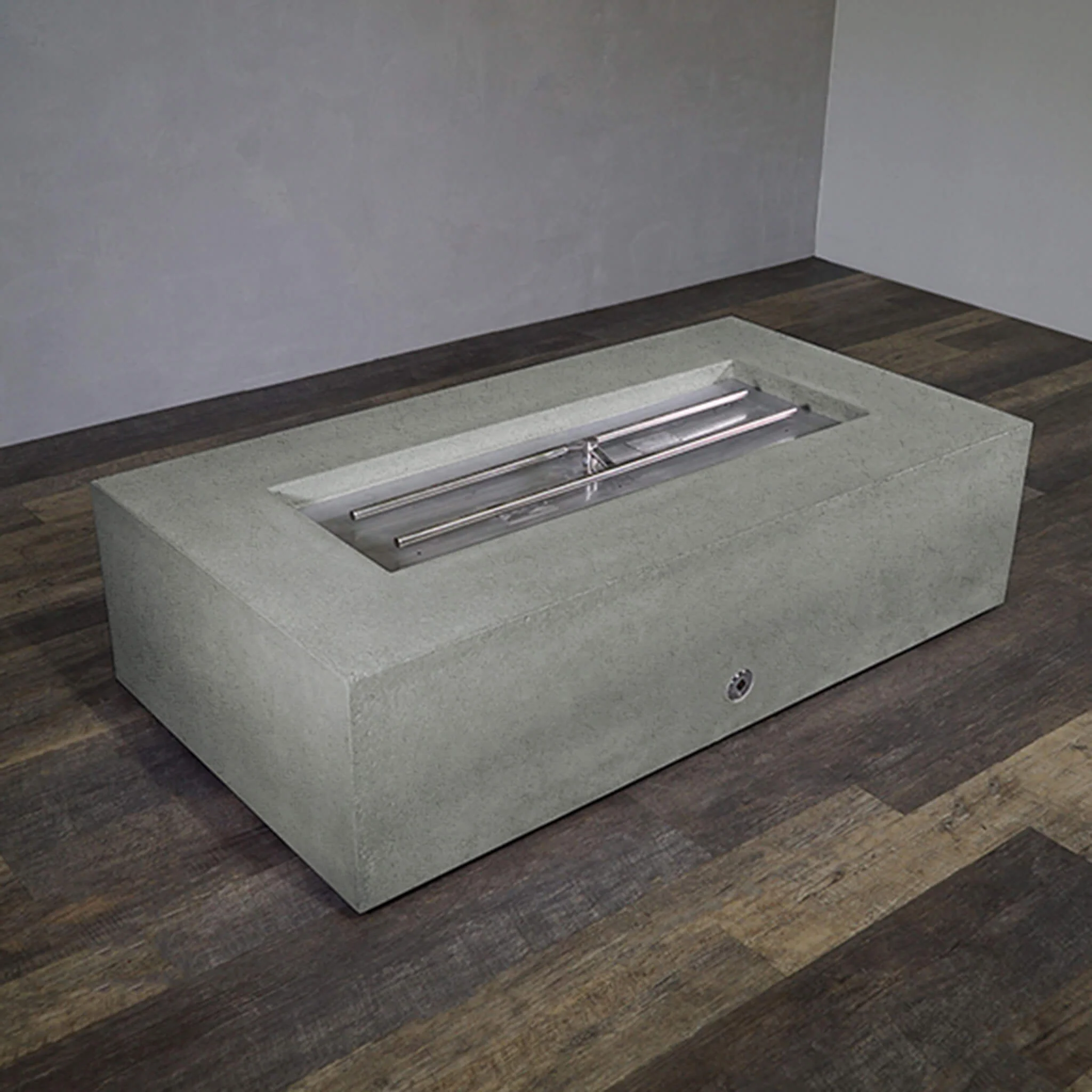 72" x 38" Rectangle Rustic Gravity Concrete (GFRC) Fire Pit - Propane Gas Hardline - 110V Electronic Ignition System - Natural Gray by Starfire Designs - Image 12