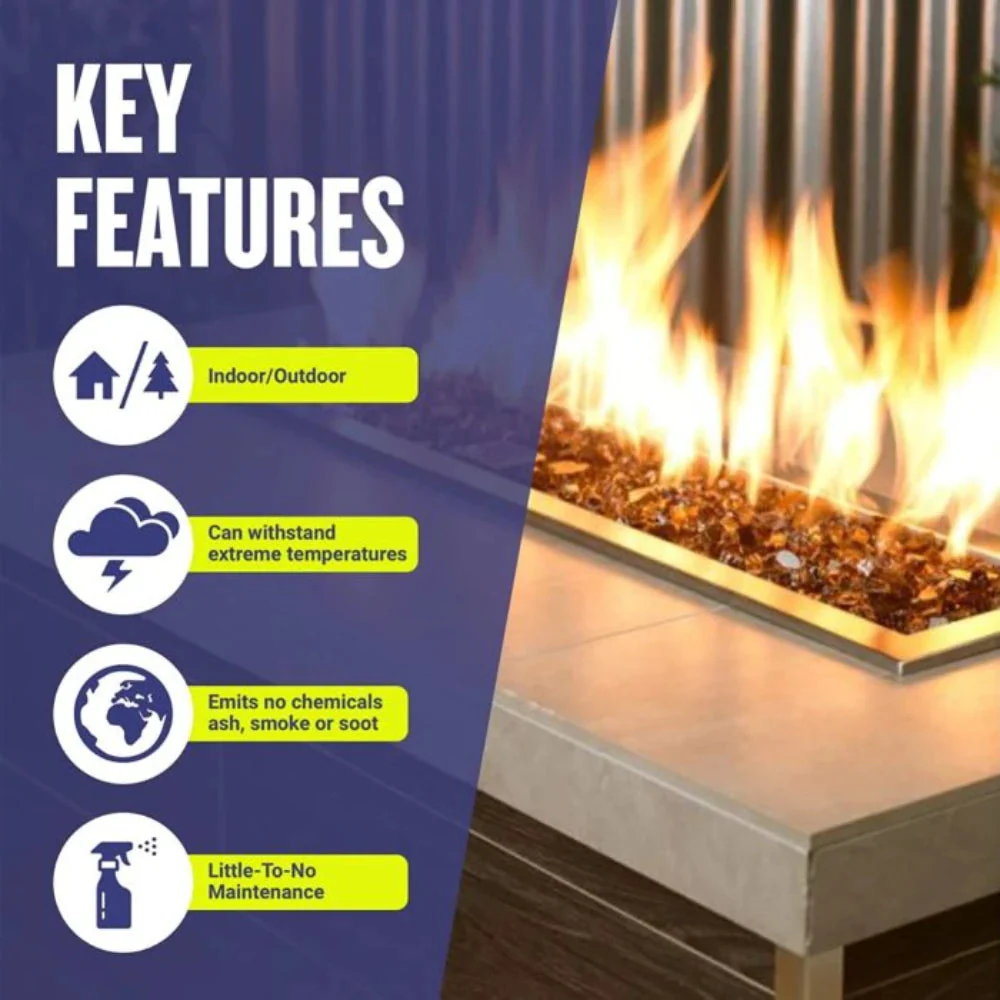 1/2" Copper Fire Glass by American Fire Products - Image 5