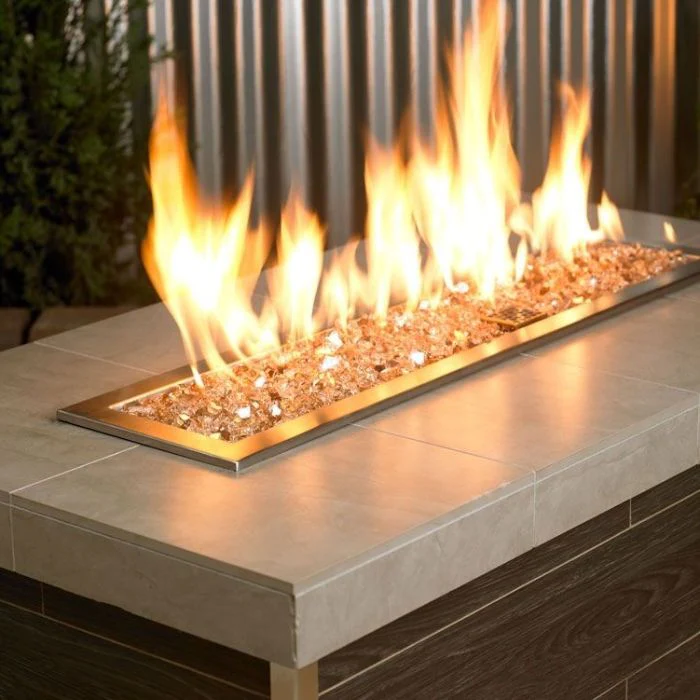 1/4" Champagne Reflective Fire Glass by American Products - Image 2