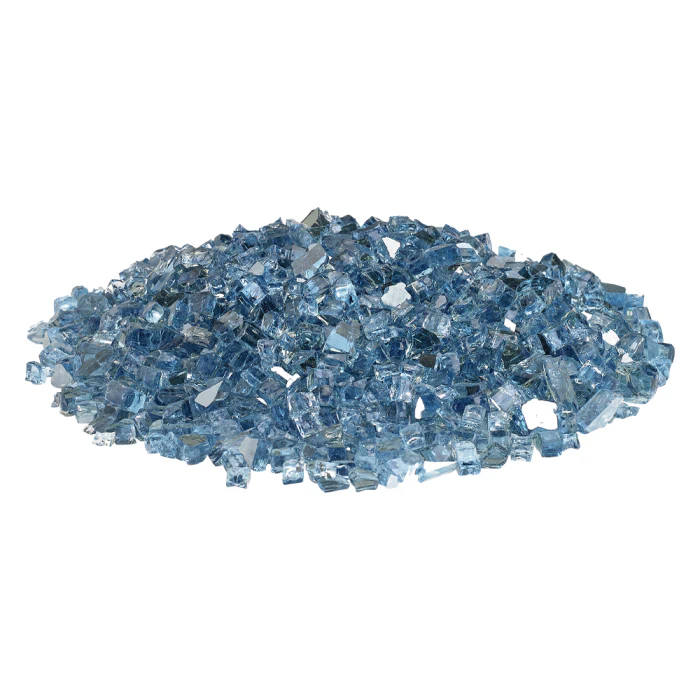 1/4" Pacific Blue Reflective Fire Glass by American Products - Image 3