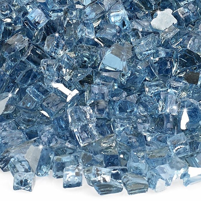 1/4" Pacific Blue Reflective Fire Glass by American Products - Image 4