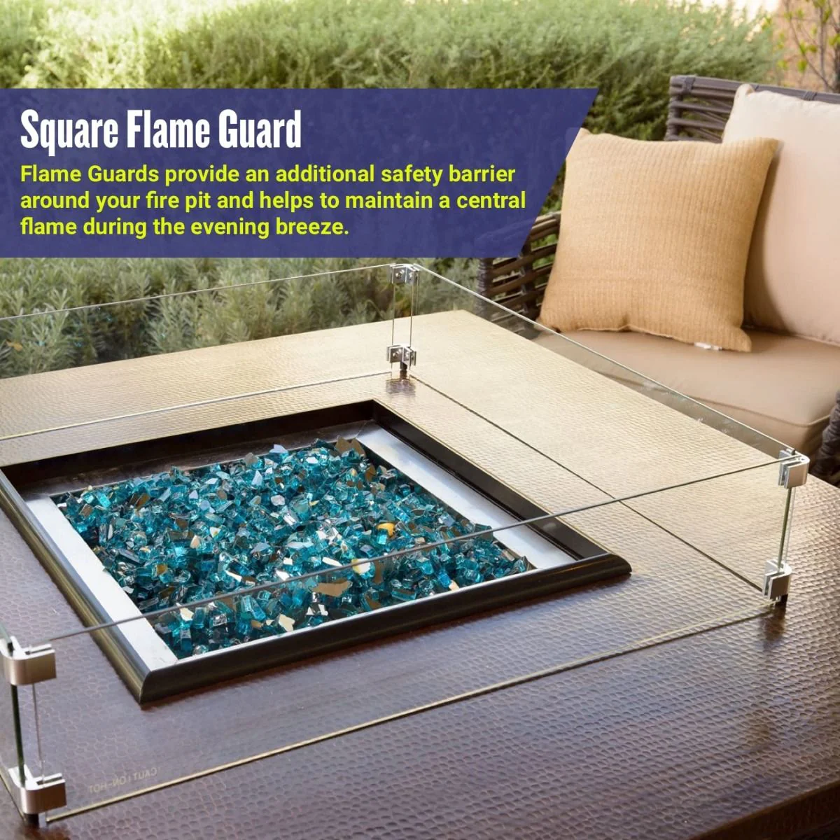 Square Glass Flame Guard for 12" Square Drop-In Pan by American Fire Products - Image 9