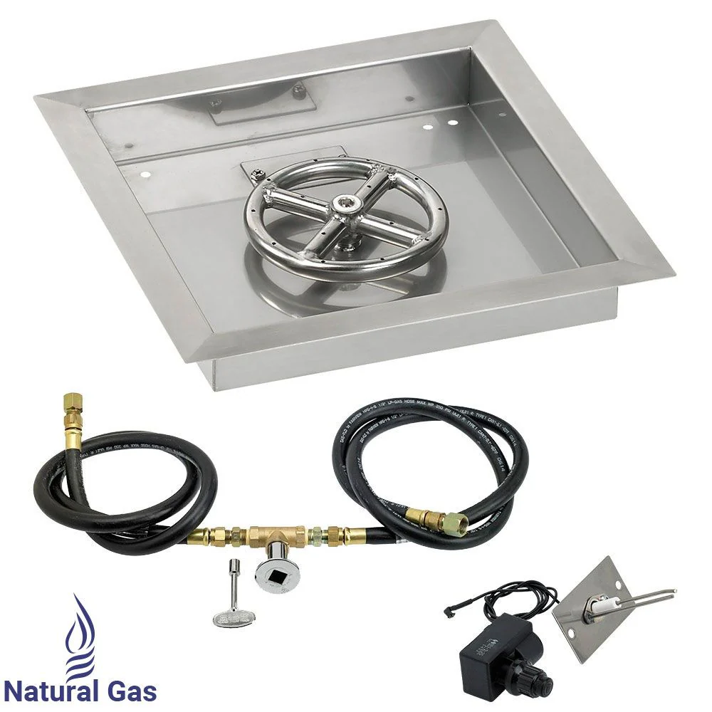 Square Stainless Steel Drop-In Pan with Spark Ignition Kit by American Fire Products