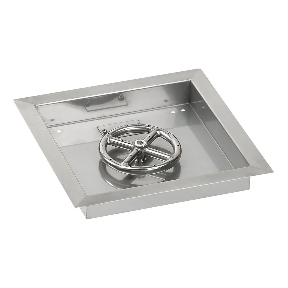 12" Square Stainless Steel Drop-In Pan with Spark Ignition Kit - Propane by American Fire Products - Image 2