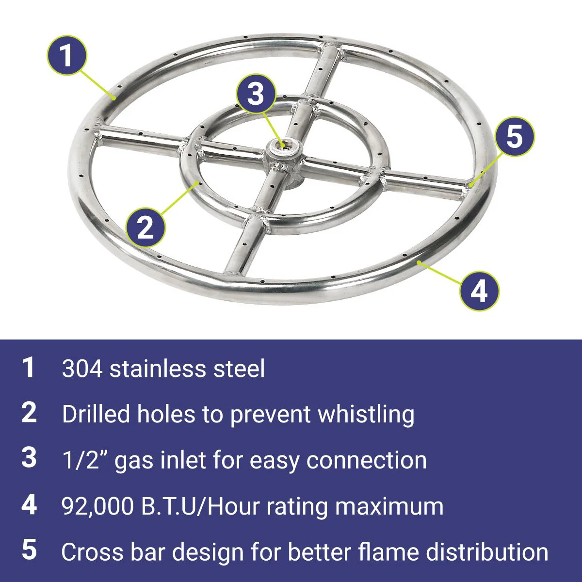 12" Double-Ring Stainless Steel Burner by American Fire Products - Image 14