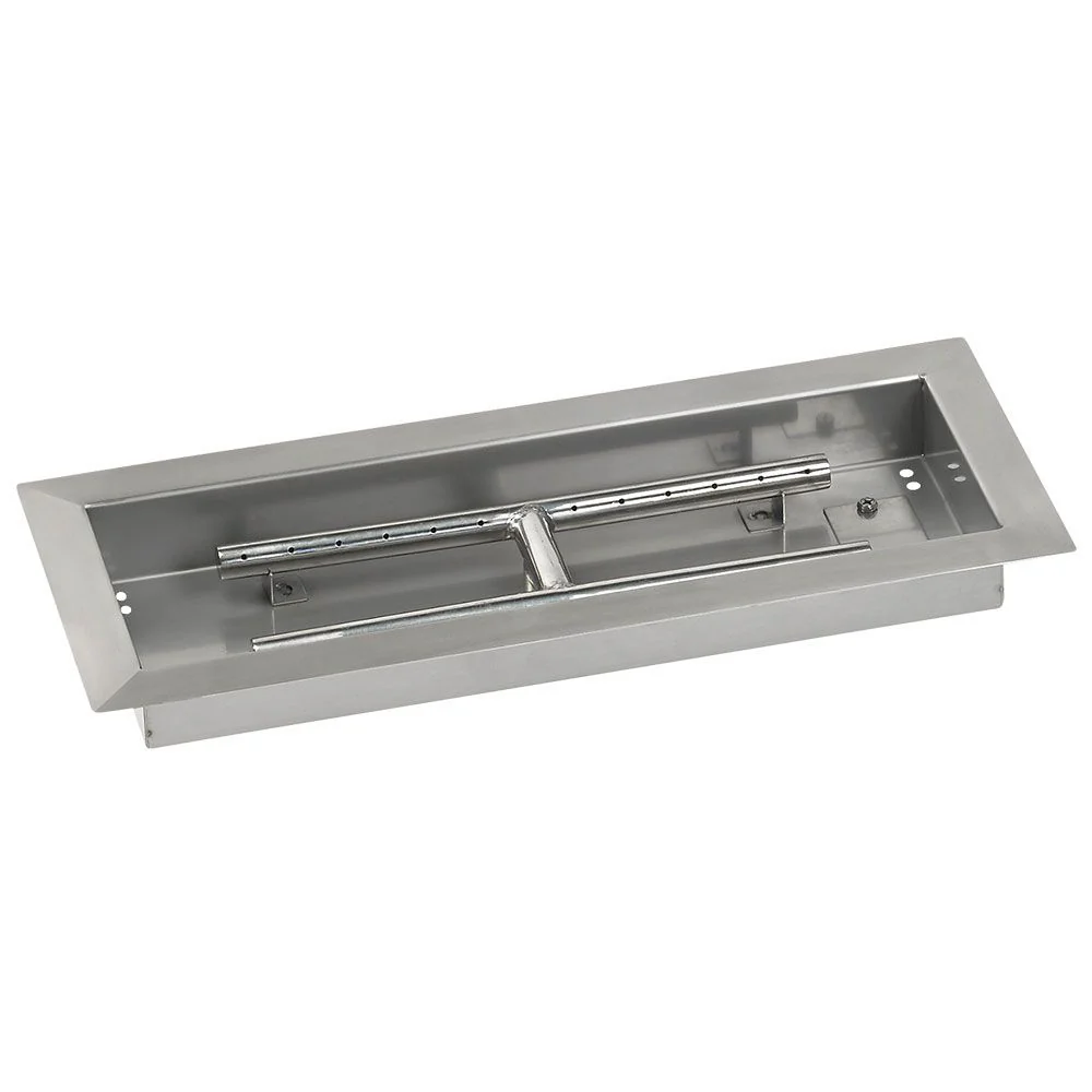 18" x 6" Rectangle Stainless Steel Drop-In Pan with Spark Ignition Kit - Natural Gas by American Fire Products - Image 2