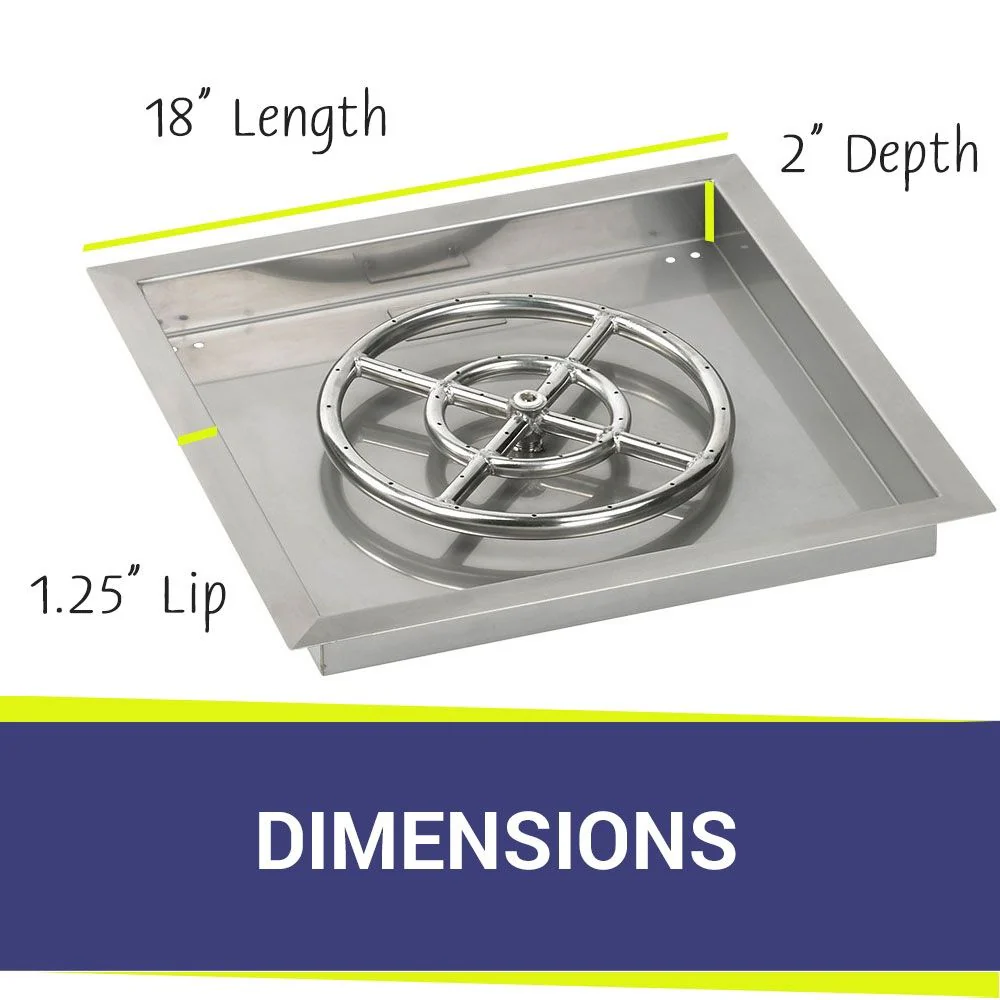 18" Square Stainless Steel Drop-In Pan with All-Weather Electronic Ignition System - Natural Gas by American Fire Products - Image 2