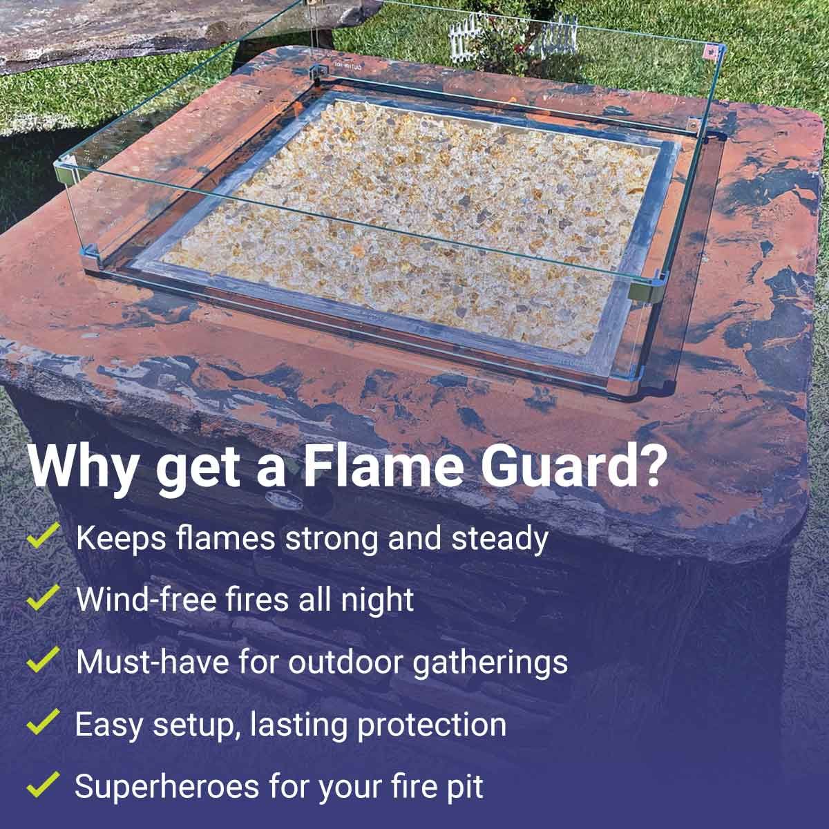 Square Glass Flame Guard for 18" Square Drop-In Pan by American Fire Products - Image 7