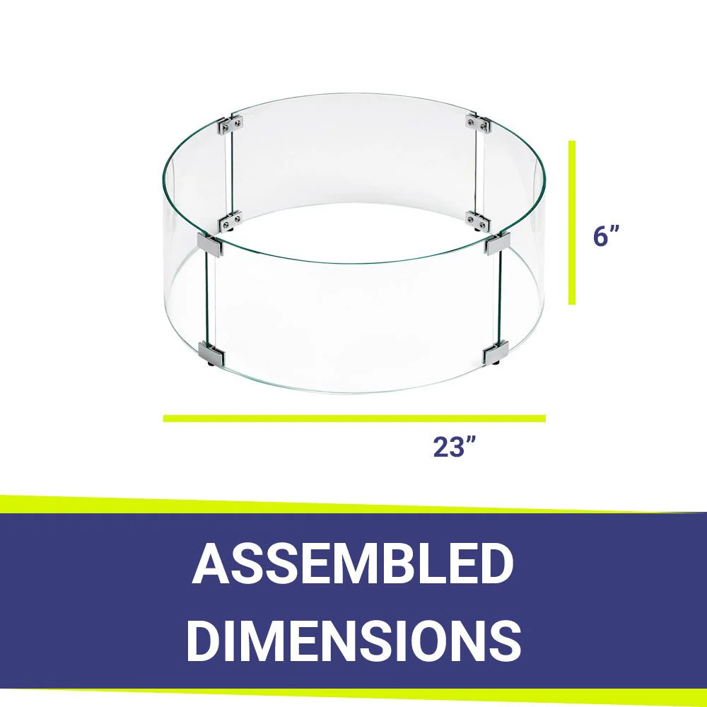 Round Glass Flame Guard for 19" Round Drop-In Pan by American Fire Products - Image 3