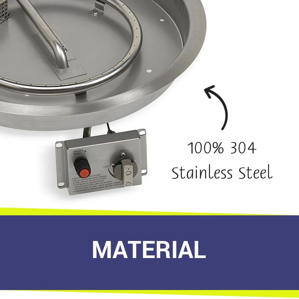 19" Round CSA Certified Stainless Steel Drop-In Pan Kit by American Fire Products - Image 4