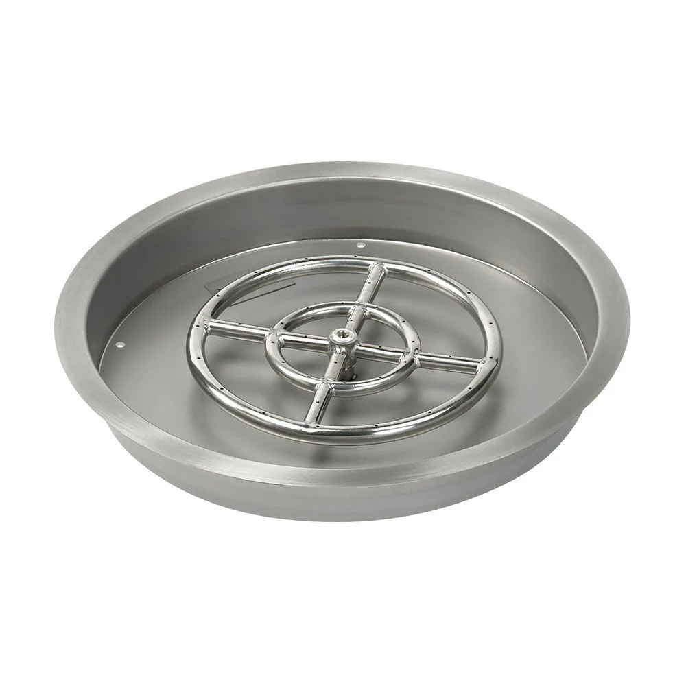 19" Round Stainless Steel Drop-In Pan with Spark Ignition Kit - Natural Gas by American Fire Products - Image 2