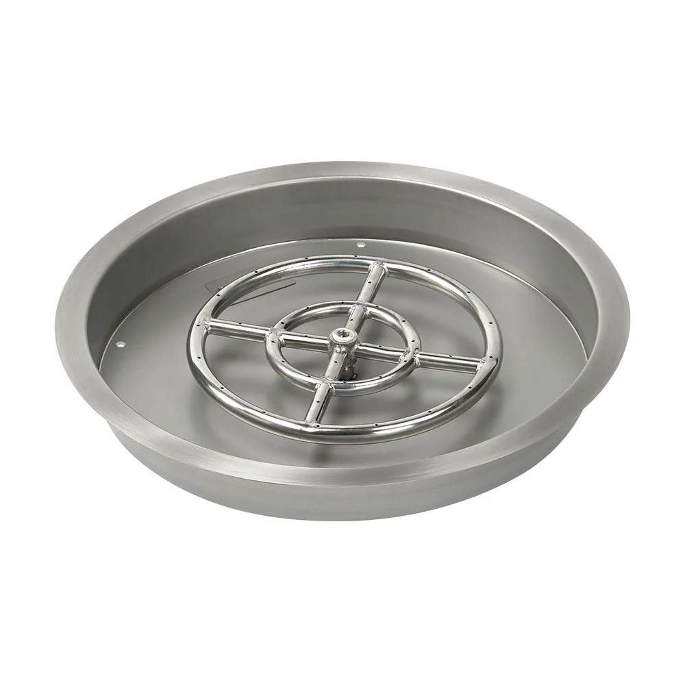 19" Round Stainless Steel Drop-In Pan with Spark Ignition Kit - Propane by American Fire Products - Image 2