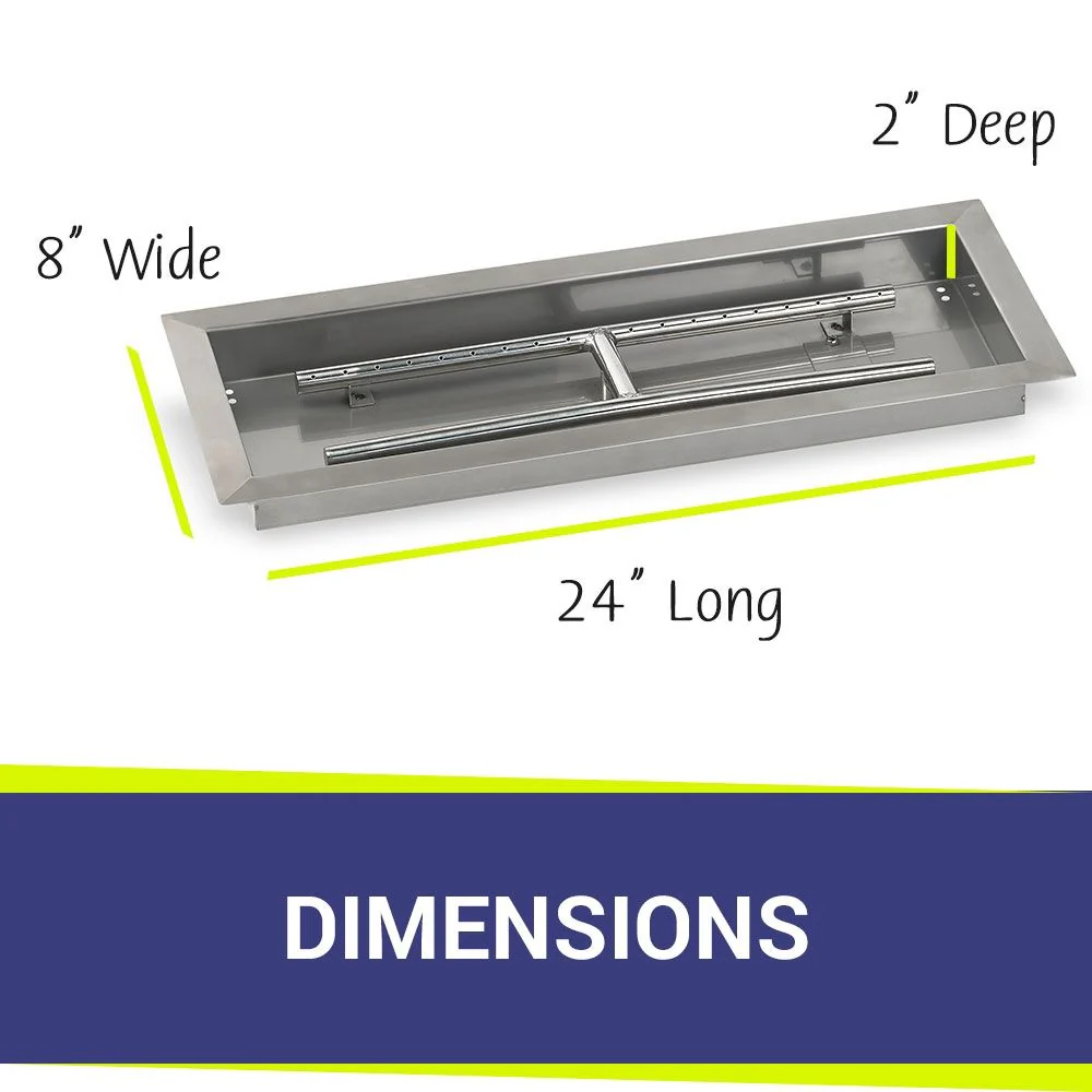 24" x 8" Rectangle Stainless Steel Drop-In Pan by American Fire Products - Image 4