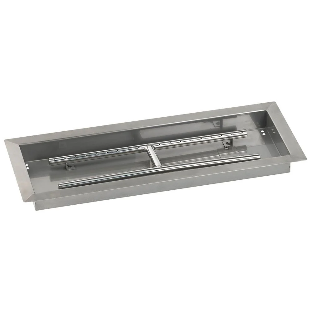 24" x 8" Rectangle Stainless Steel Drop-In Pan with Spark Ignition Kit - Natural Gas by American Fire Products - Image 2