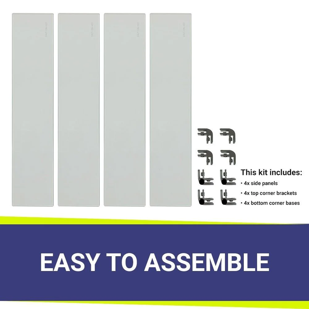 Square Glass Flame Guard for 24" Square Drop-In Pan by American Fire Products - Image 3