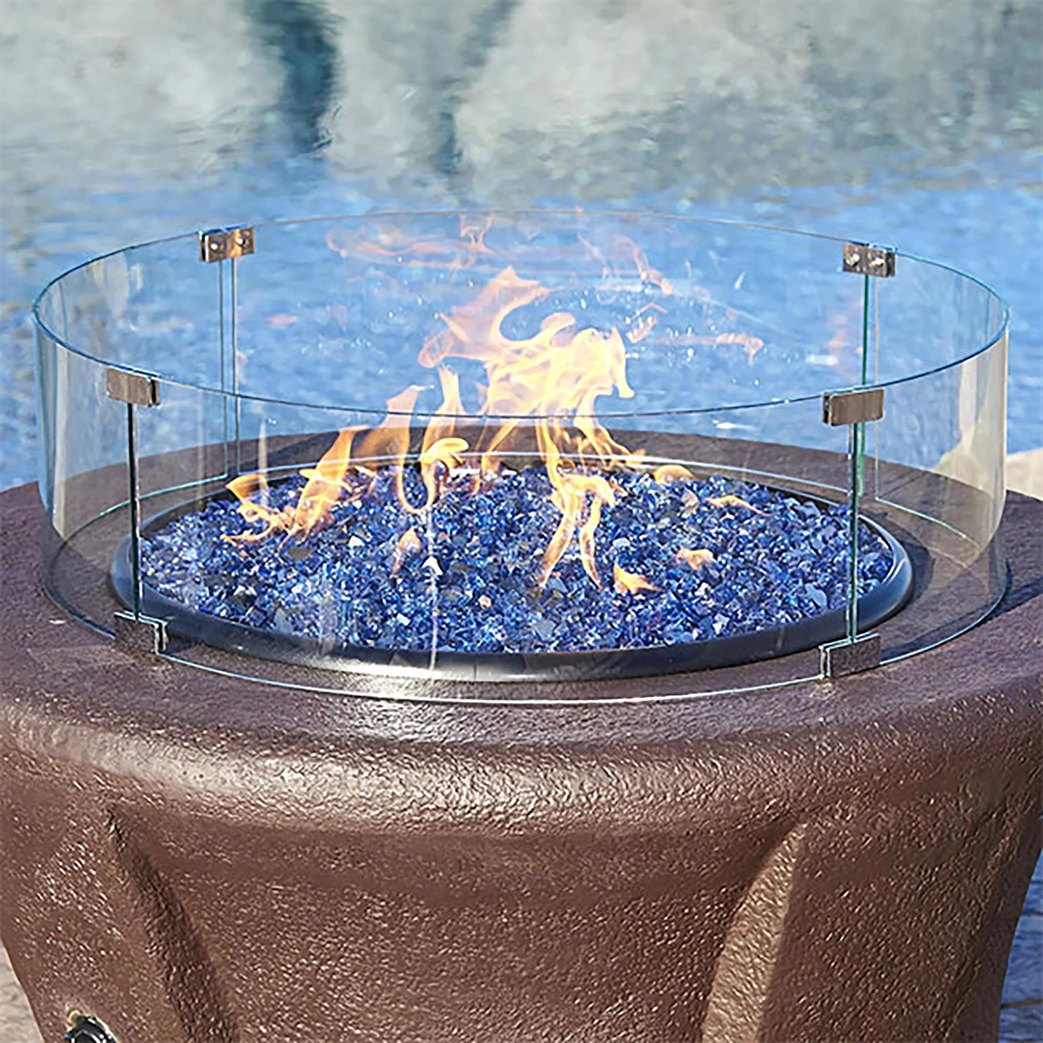Round Glass Flame Guard for 19" Round Drop-In Pan by American Fire Products - Image 2