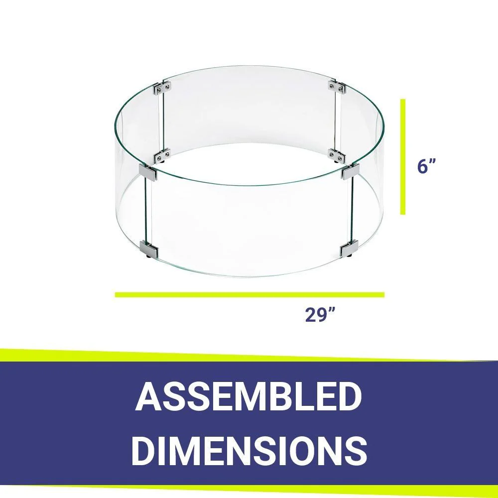 Round Glass Flame Guard for 25" Round Drop-In Pan by American Fire Products - Image 3