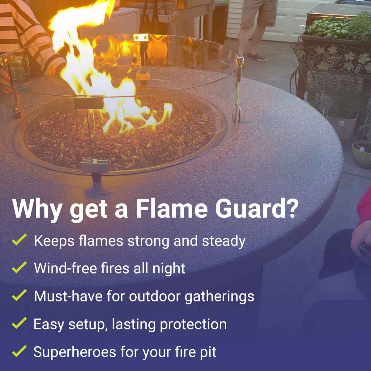 Round Glass Flame Guard for 25" Round Drop-In Pan by American Fire Products - Image 8