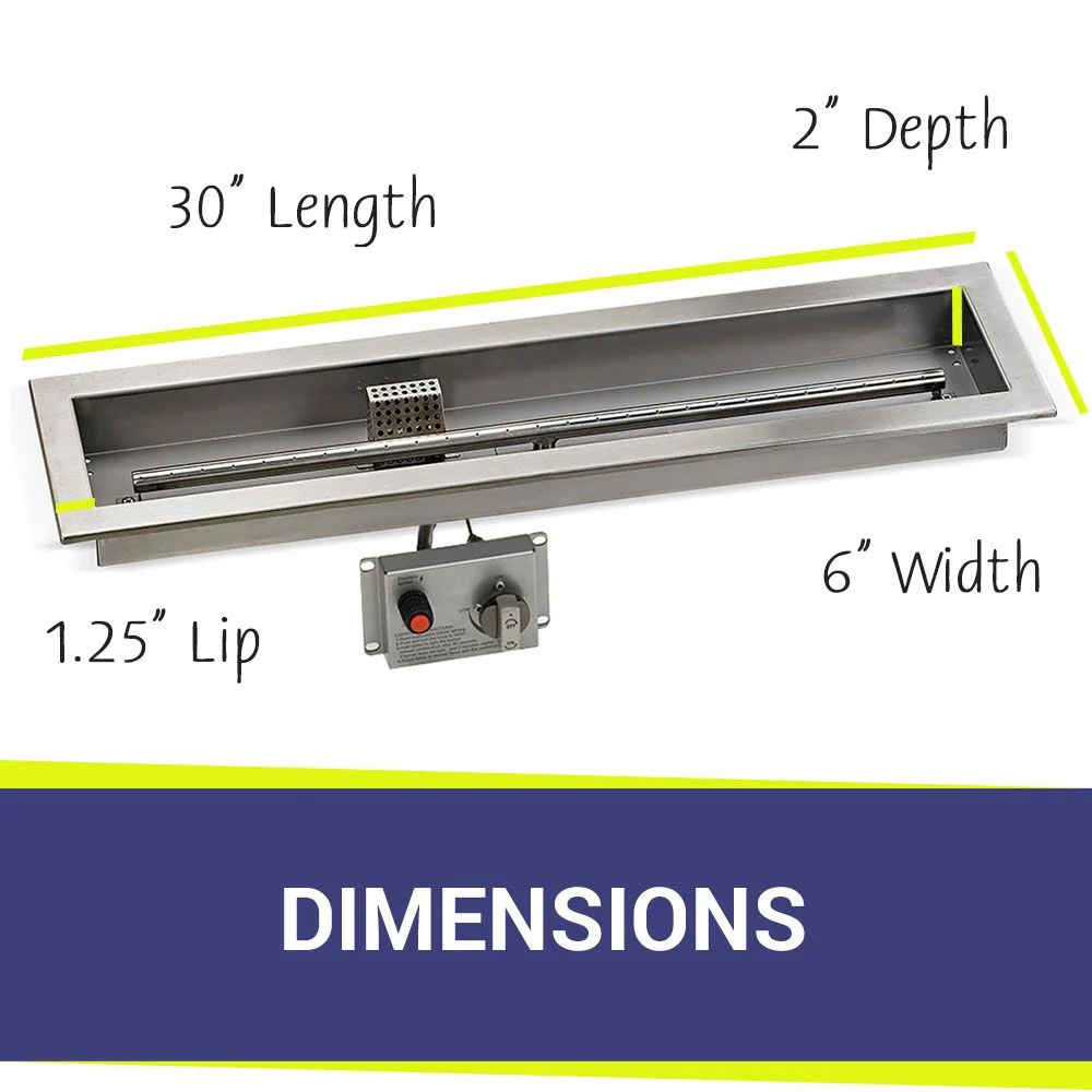 30" x 6" Linear CSA Certified Stainless Steel Drop-In Pan Kit by American Fire Products - Image 3