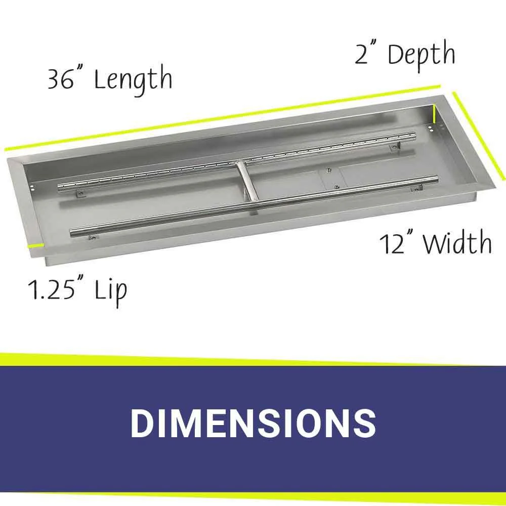 30" x 10" Rectangle Stainless Steel Drop-In Pan with All-Weather Electronic Ignition System - Propane by American Fire Products - Image 2