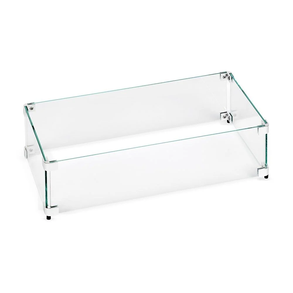 Rectangle Glass Flame Guard for 30" x 10" Drop-In Pan by American Fire Products