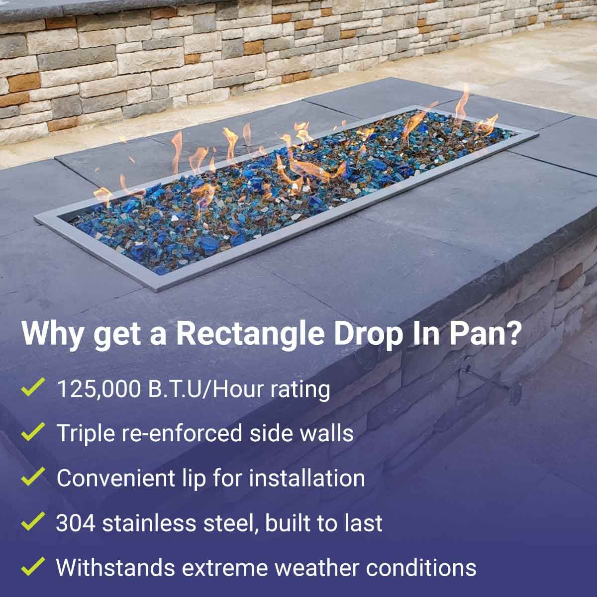 30" x 10" Rectangle Stainless Steel Drop-In Pan by American Fire Products - Image 10