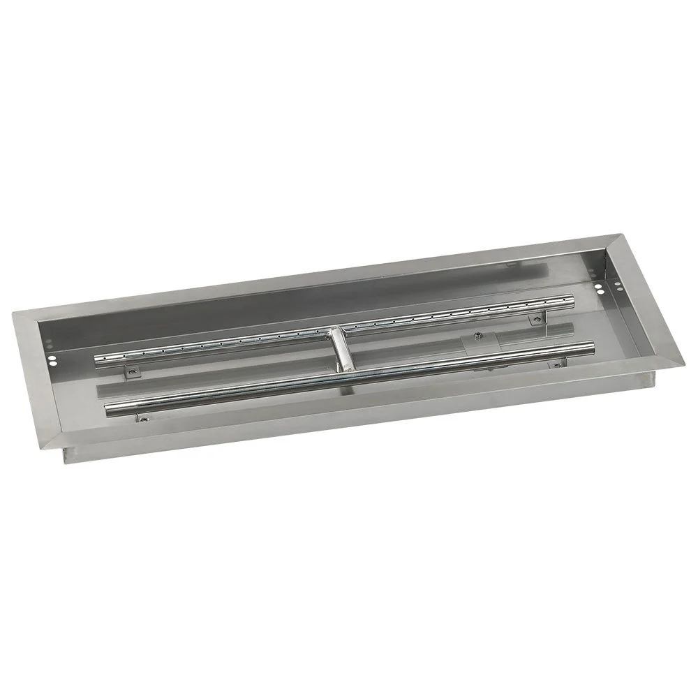 30" x 10" Rectangle Stainless Steel Drop-In Pan with Spark Ignition Kit - Natural Gas by American Fire Products - Image 2