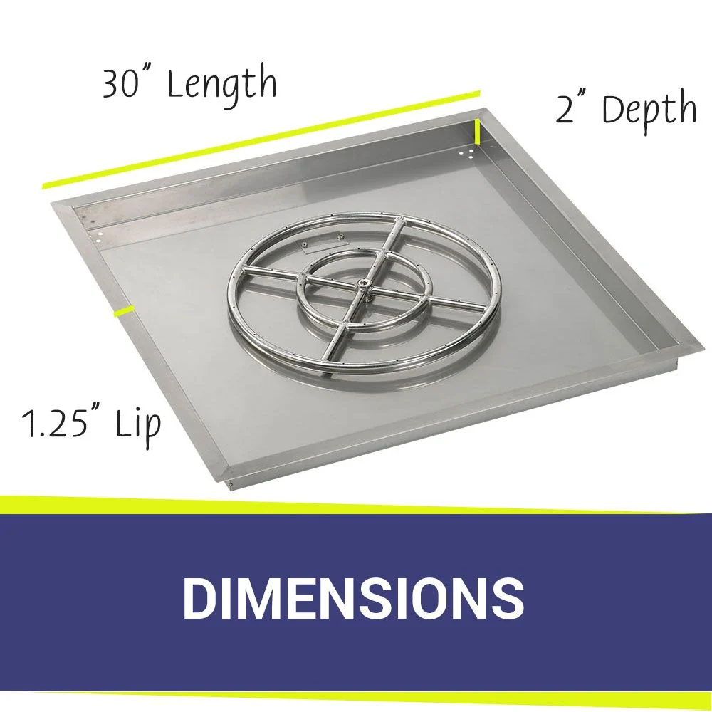 30" Square Stainless Steel Drop-In Pan with All-Weather Electronic Ignition System - Natural Gas by American Fire Products - Image 2