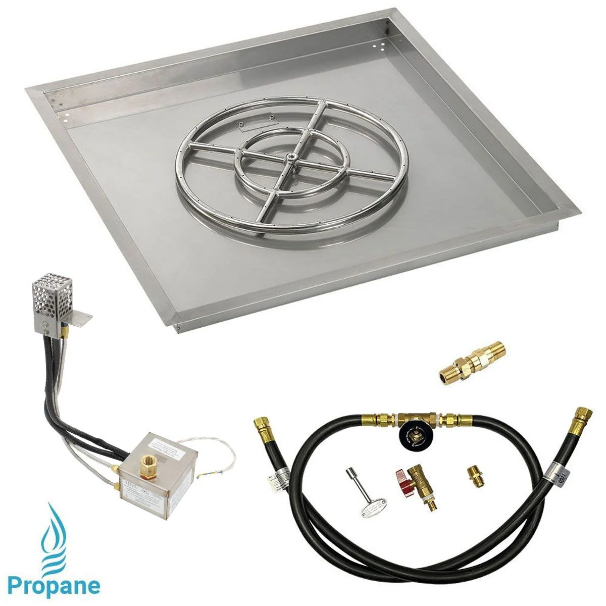 Square Stainless Steel Drop-In Pan with All-Weather Electronic Ignition System by American Fire Products - Image 9